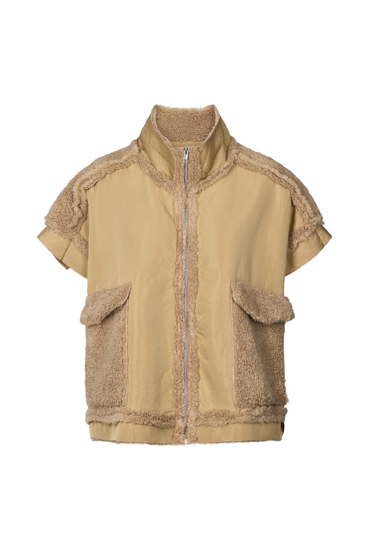Faux shearling tunic vest - Tamys I Amber