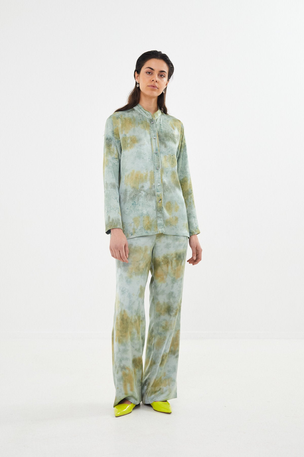 Mixture shirt jacket - Isabelle I Seaweed combo