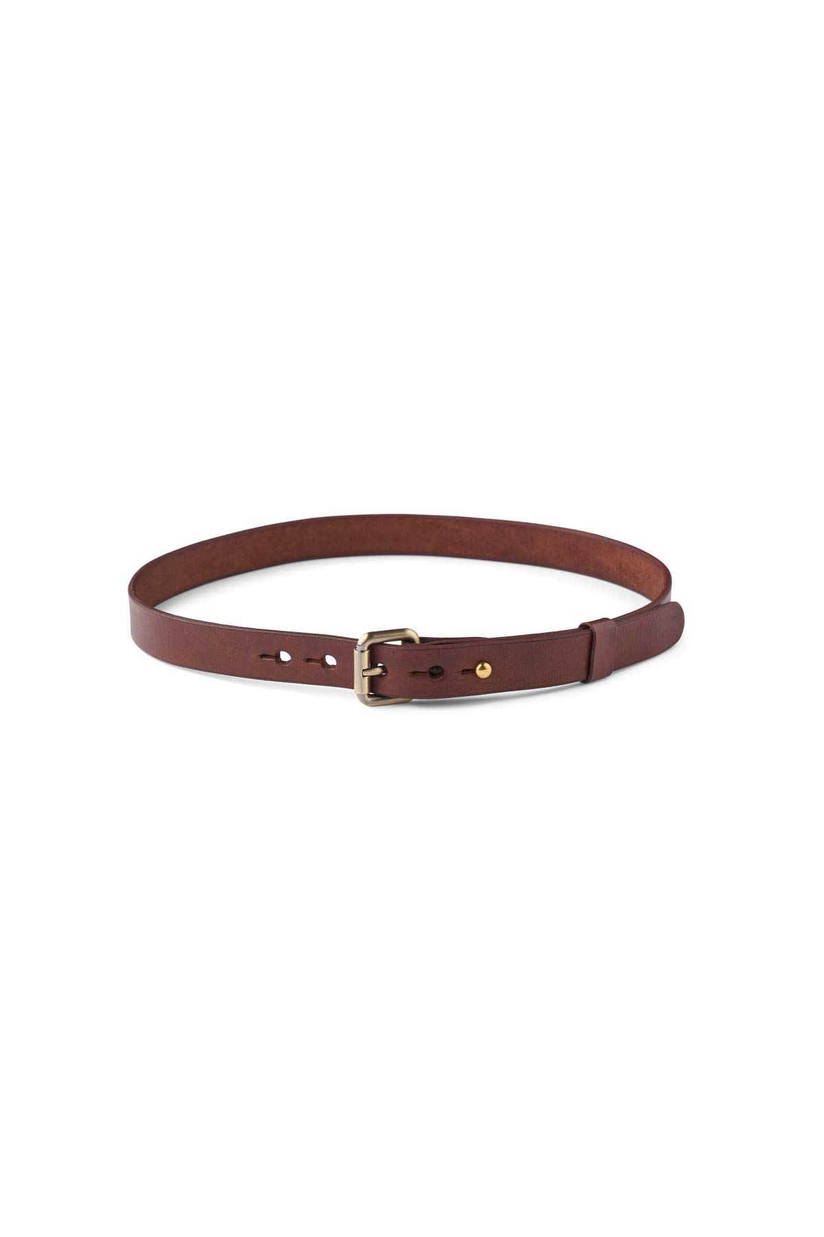 Leather slim belt - Adelka I Cognac