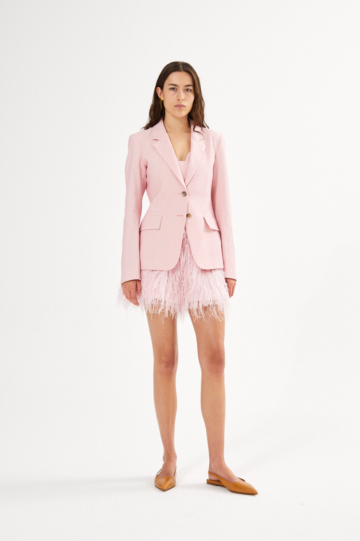 Striped tailoring jacket - Helda I Pink stripe