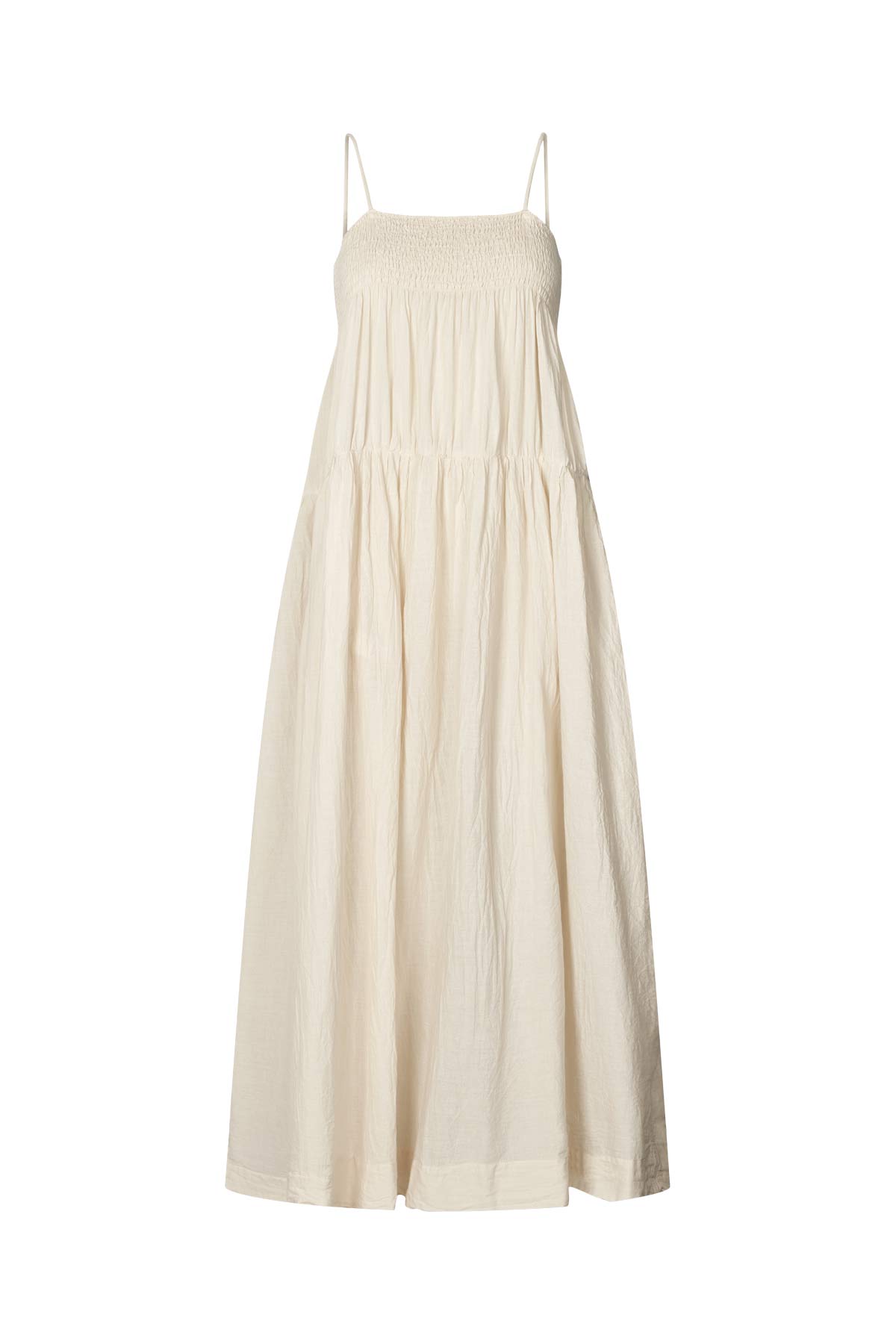 Cotton smock tier dress - Dodo I Sandstone