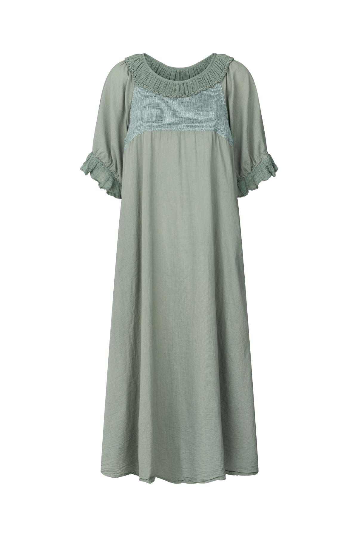 Cotton long angel dress - Dorothea I Sage