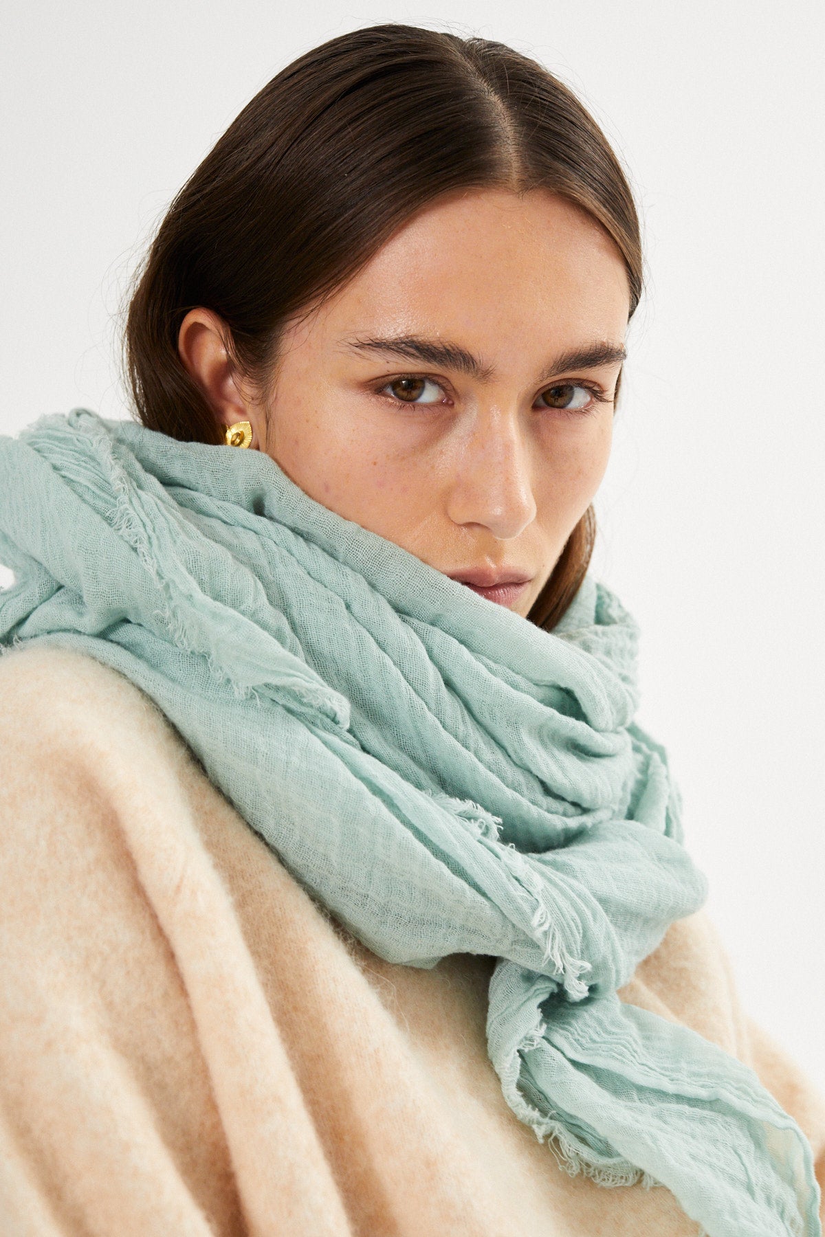 Cotton gauze scarf - Dorde I Sage