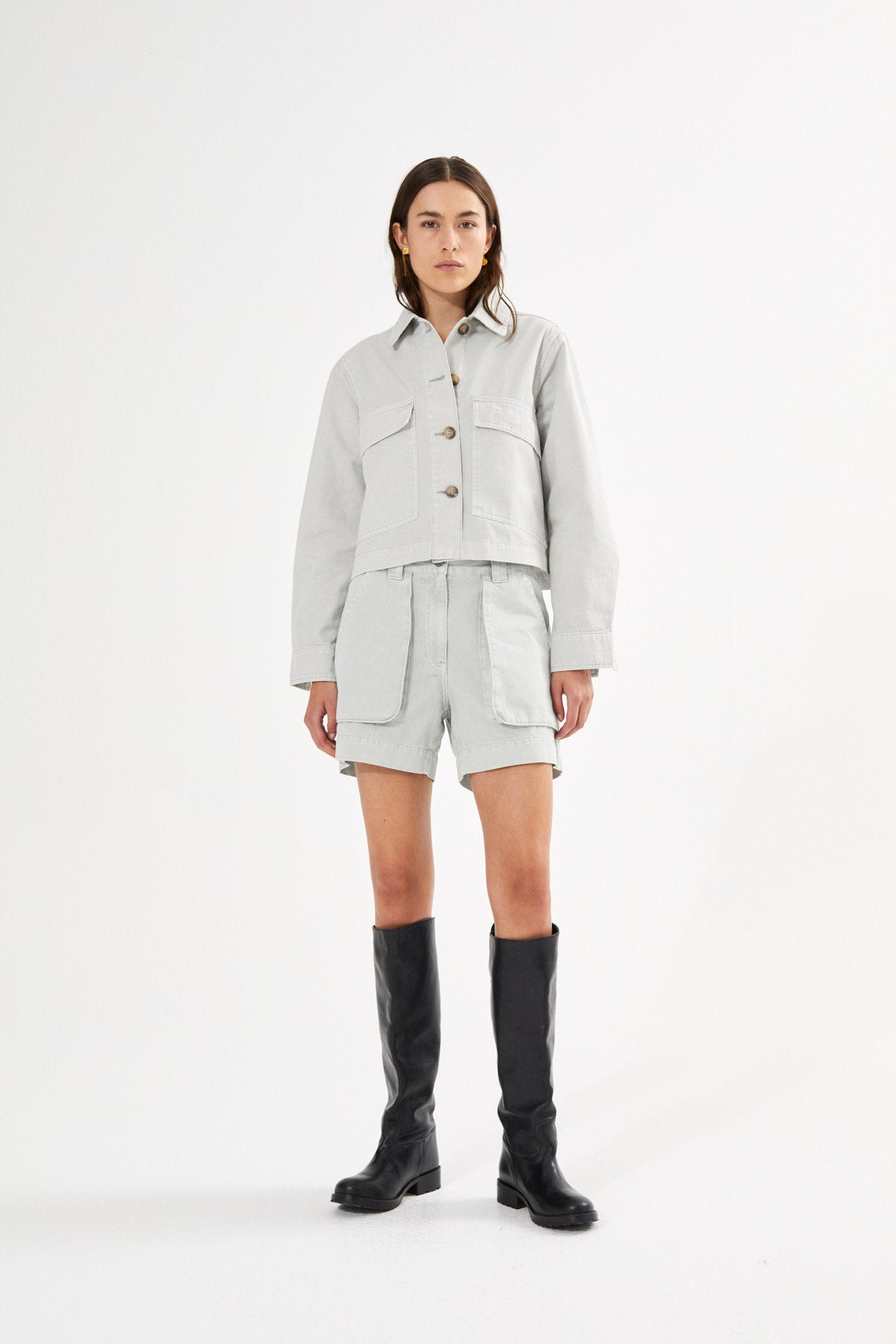 Canvas light shorts - Nata I Grey cloud