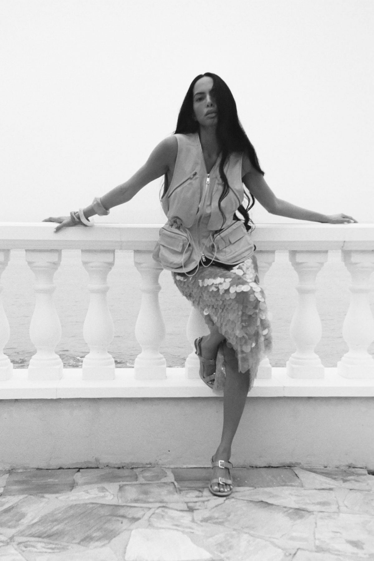 Lunar pencil skirt - Lior I Antique silver