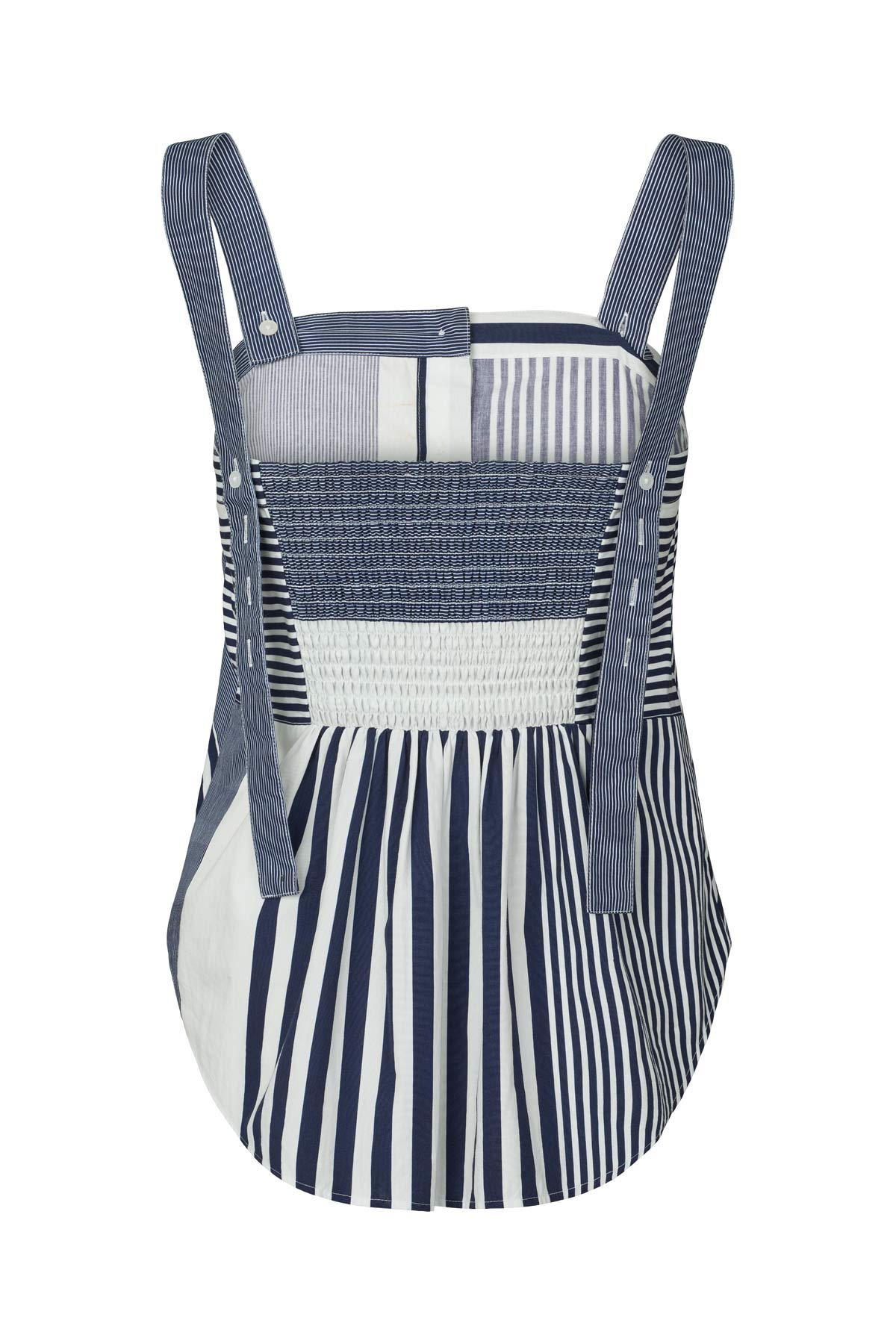 Medley stripe tie front top - Bibs I Navy stripe
