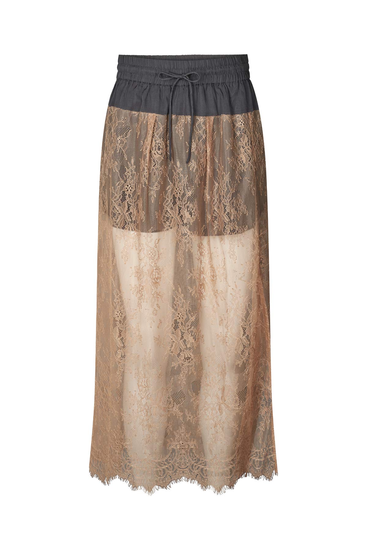 Sheer lace skirt - Blessing I Dark shadow combo