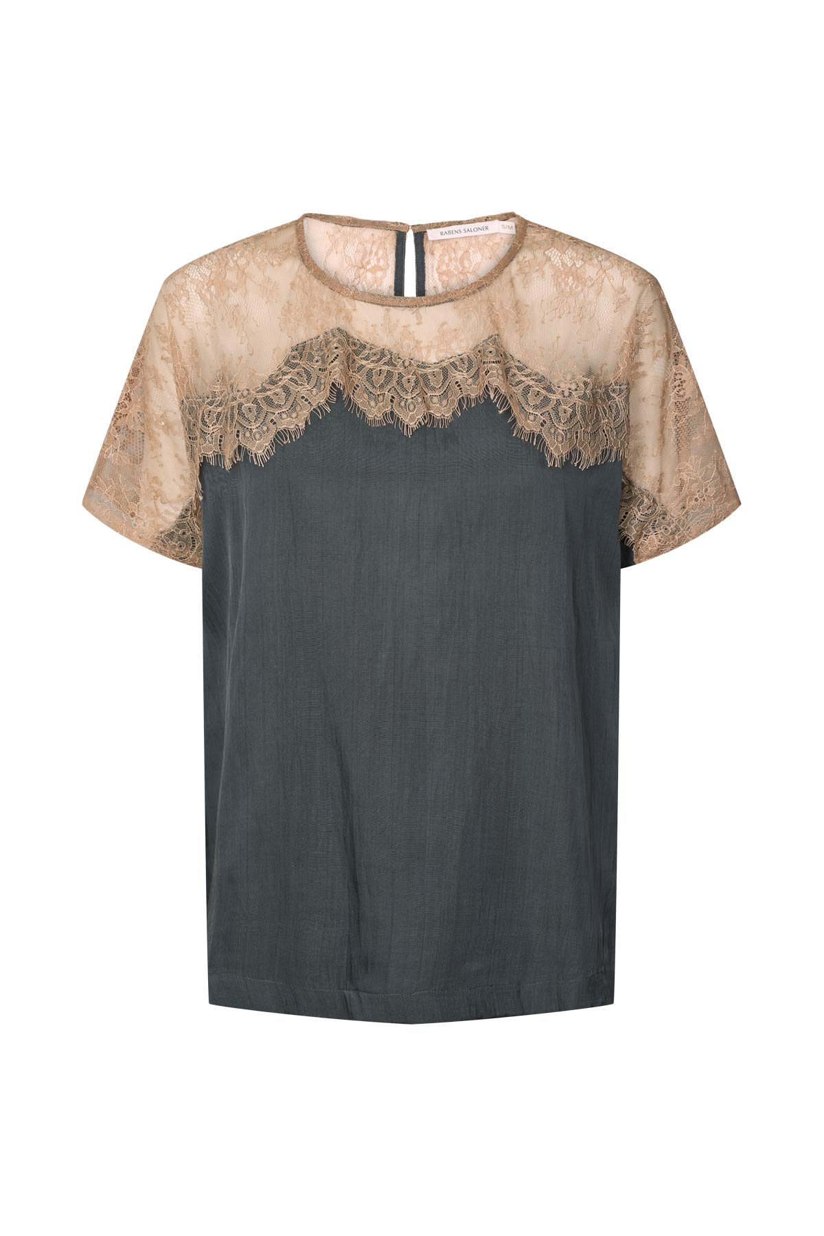 Sheer lace t-shirt - Buggi I Dark shadow combo