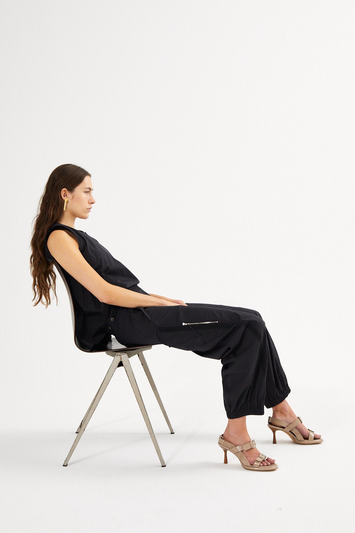Papery gathered top - Aio I Black