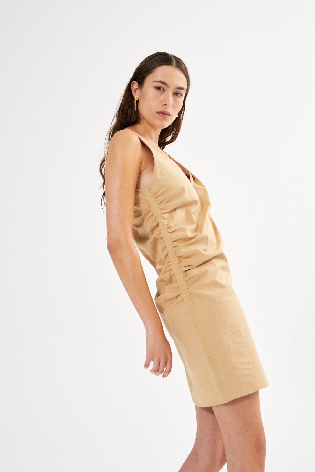 Papery V-neck dress - Behani I Black