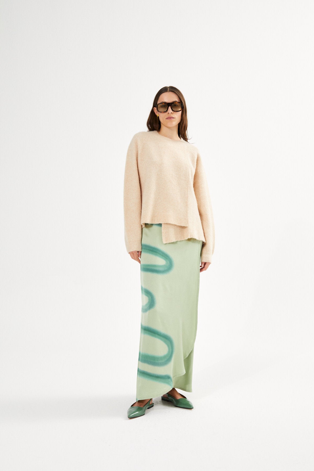 Fluid wrap over skirt - Junni I Aloe vera combo