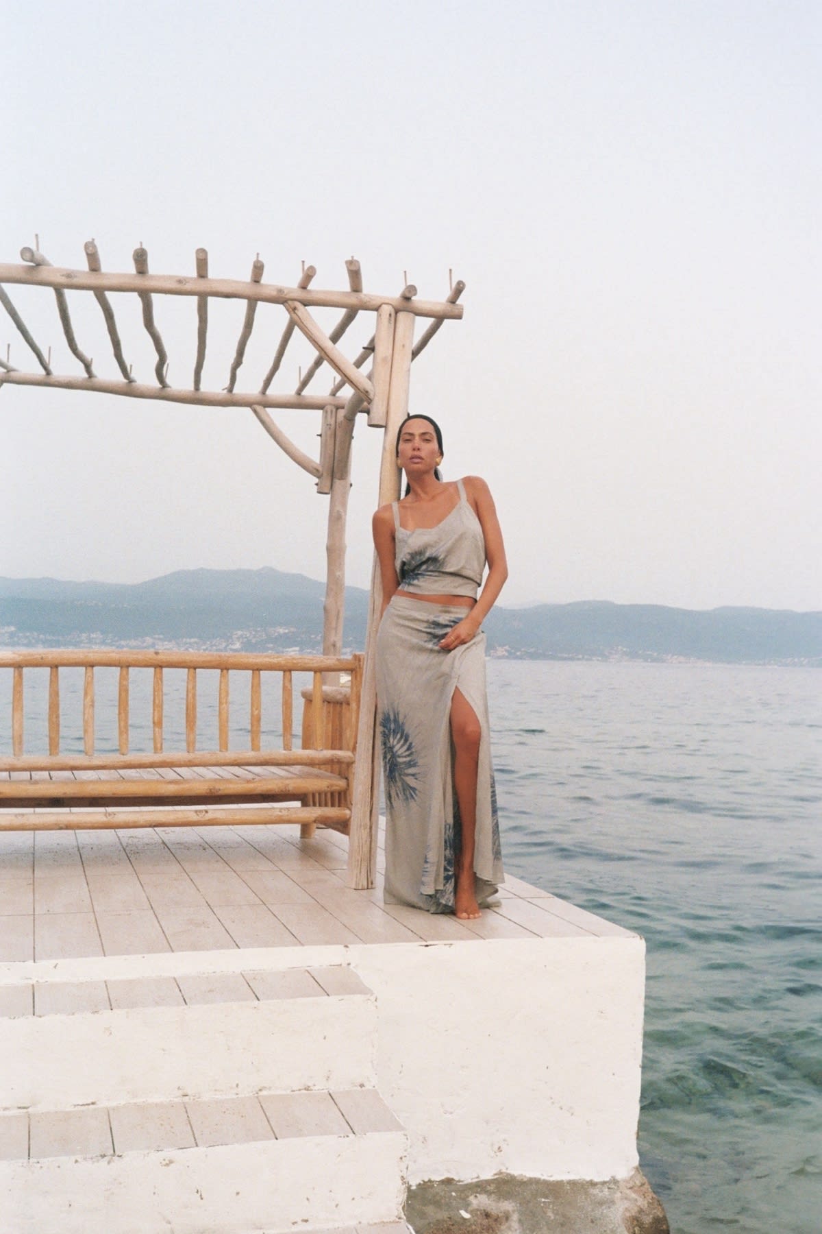 Cartwheel long A-line skirt - Willis I Ocean combo