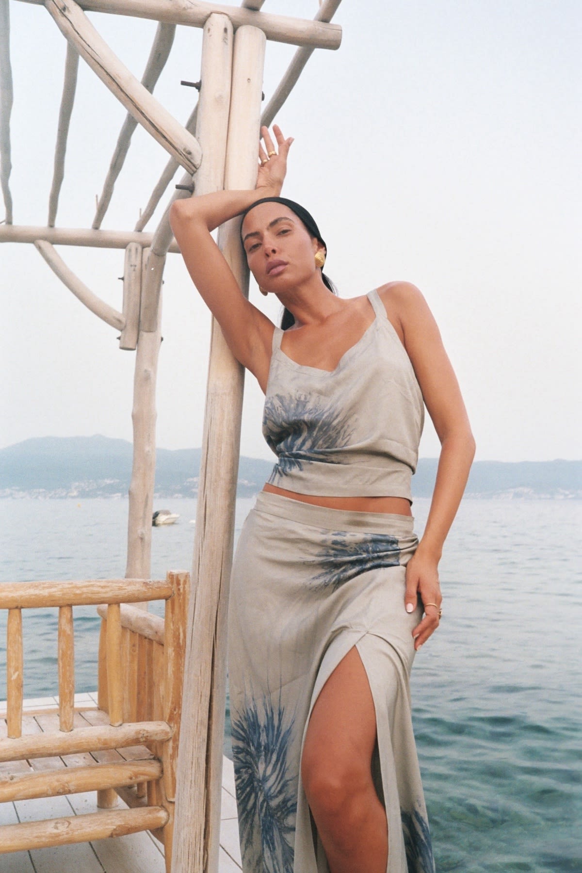 Cartwheel long A-line skirt - Willis I Ocean combo