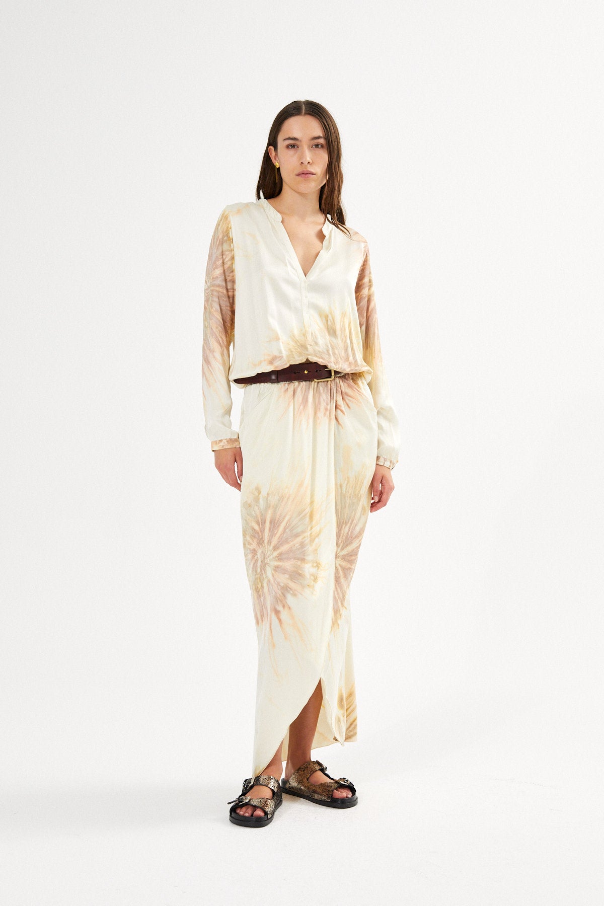 Cartwheel wrap over dress - Vera I Ocean combo