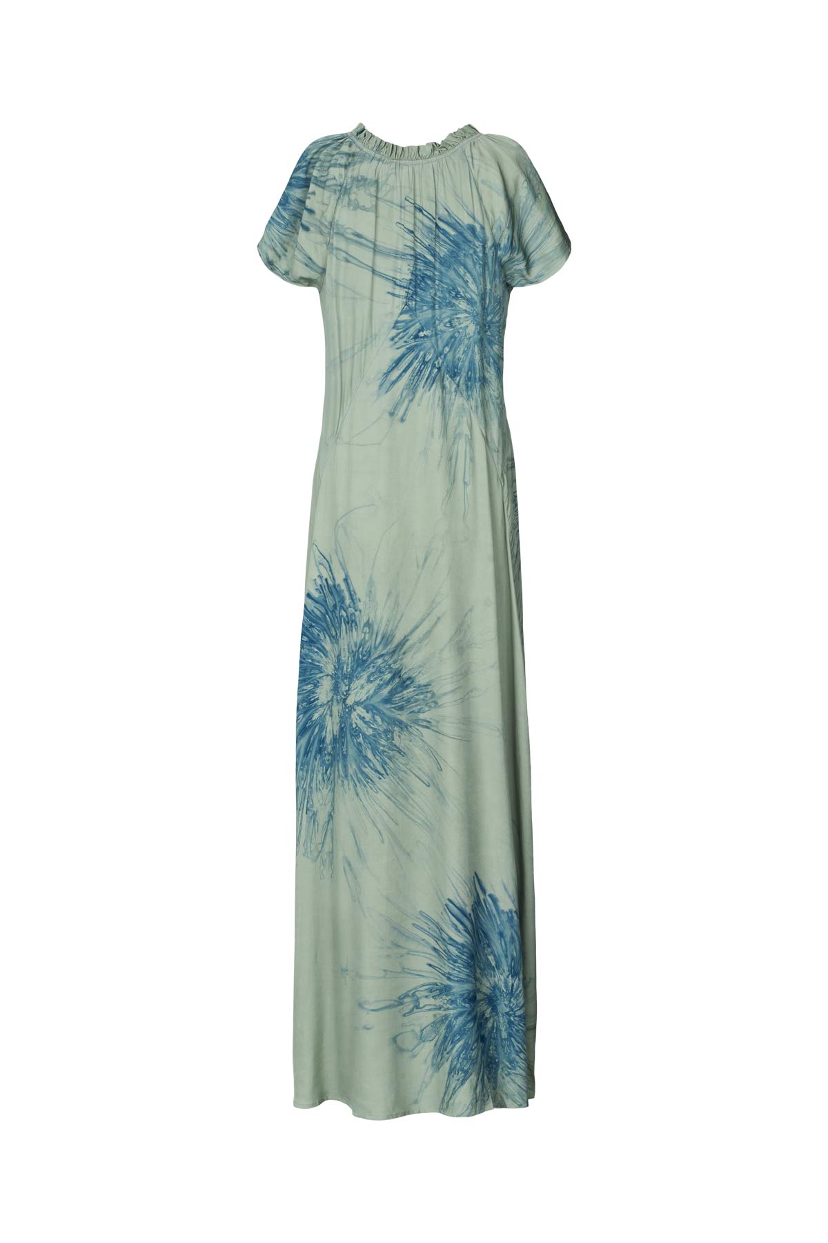 Cartwheel frill neck dress - Rosie I Ocean combo