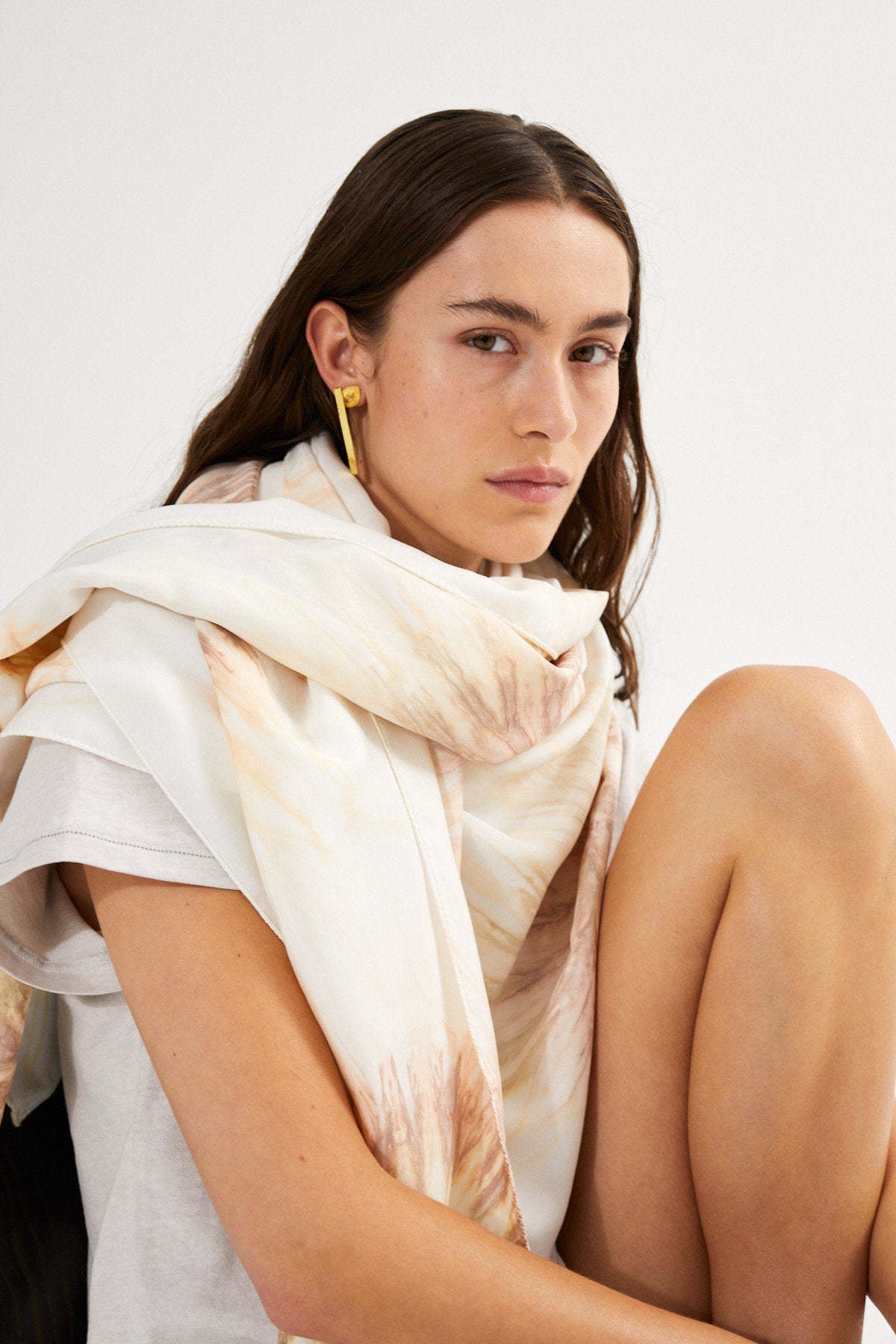 Cartwheel large scarff - Merete I Seashell combo
