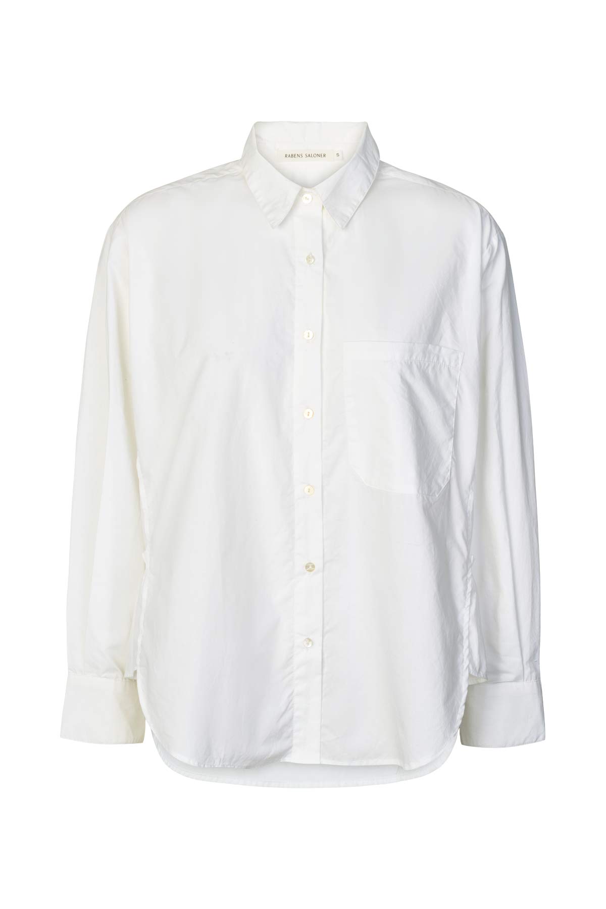 Poplin side gather shirt - Djana I White