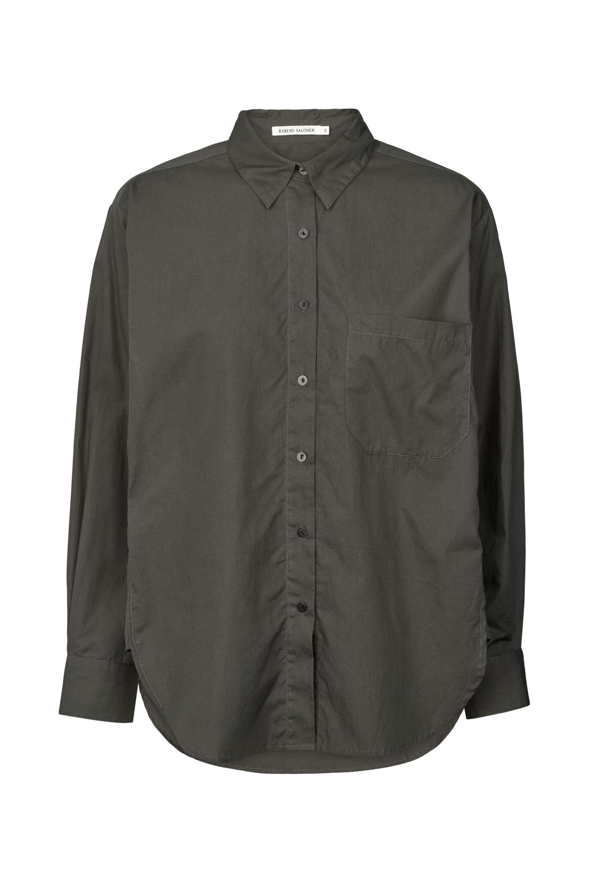 Poplin side gather shirt - Djana I Faded black