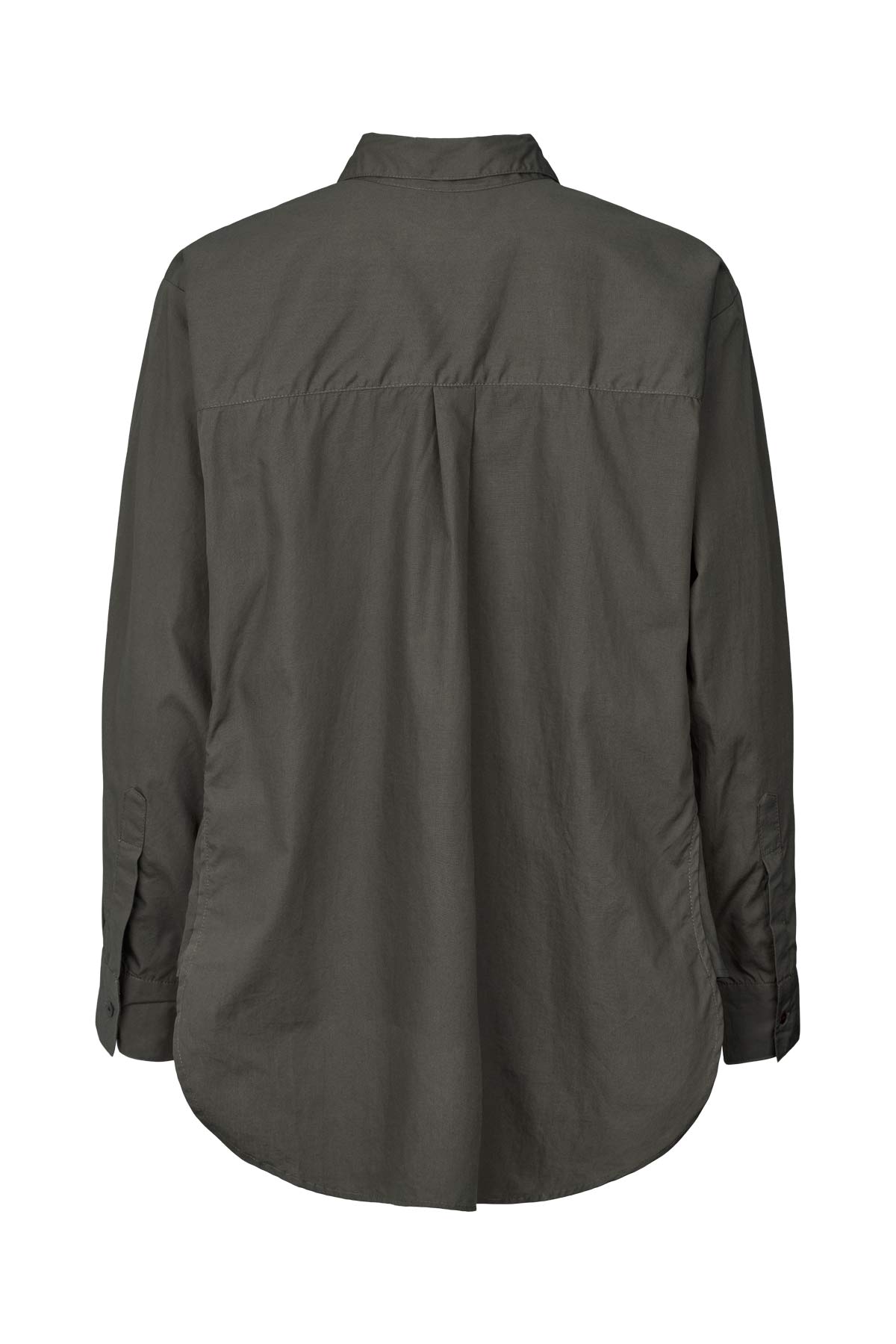 Poplin side gather shirt - Djana I Faded black
