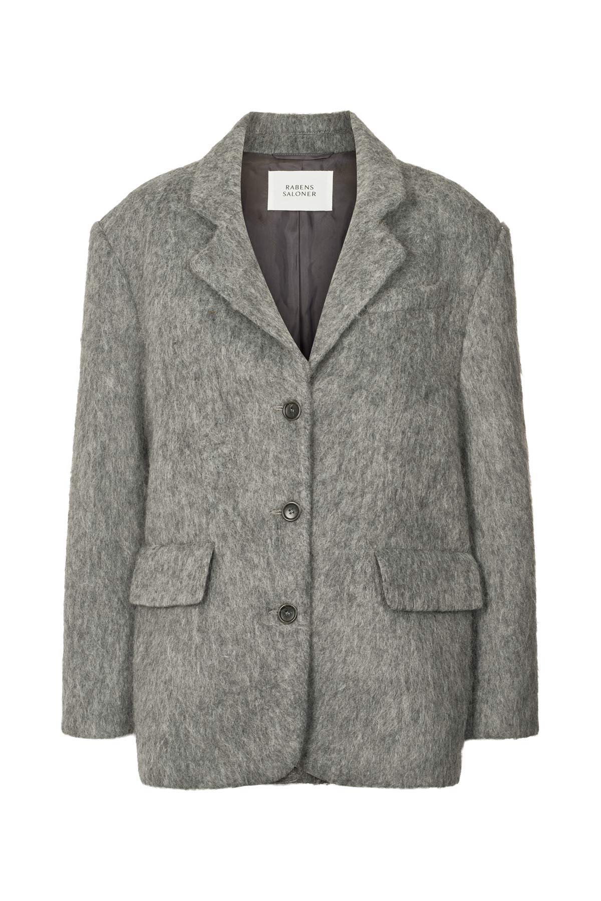 Nyara - Fuzzy jacket I Grey melange