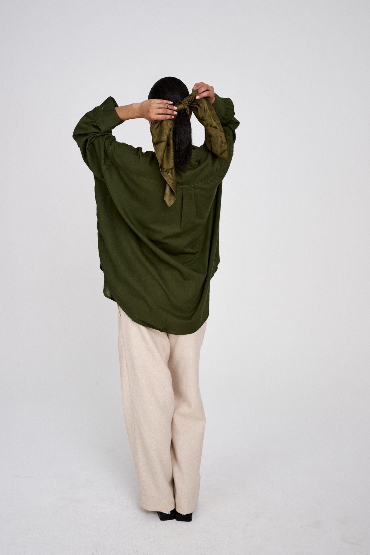 Noah - Cotton oversized shirt I Army Green