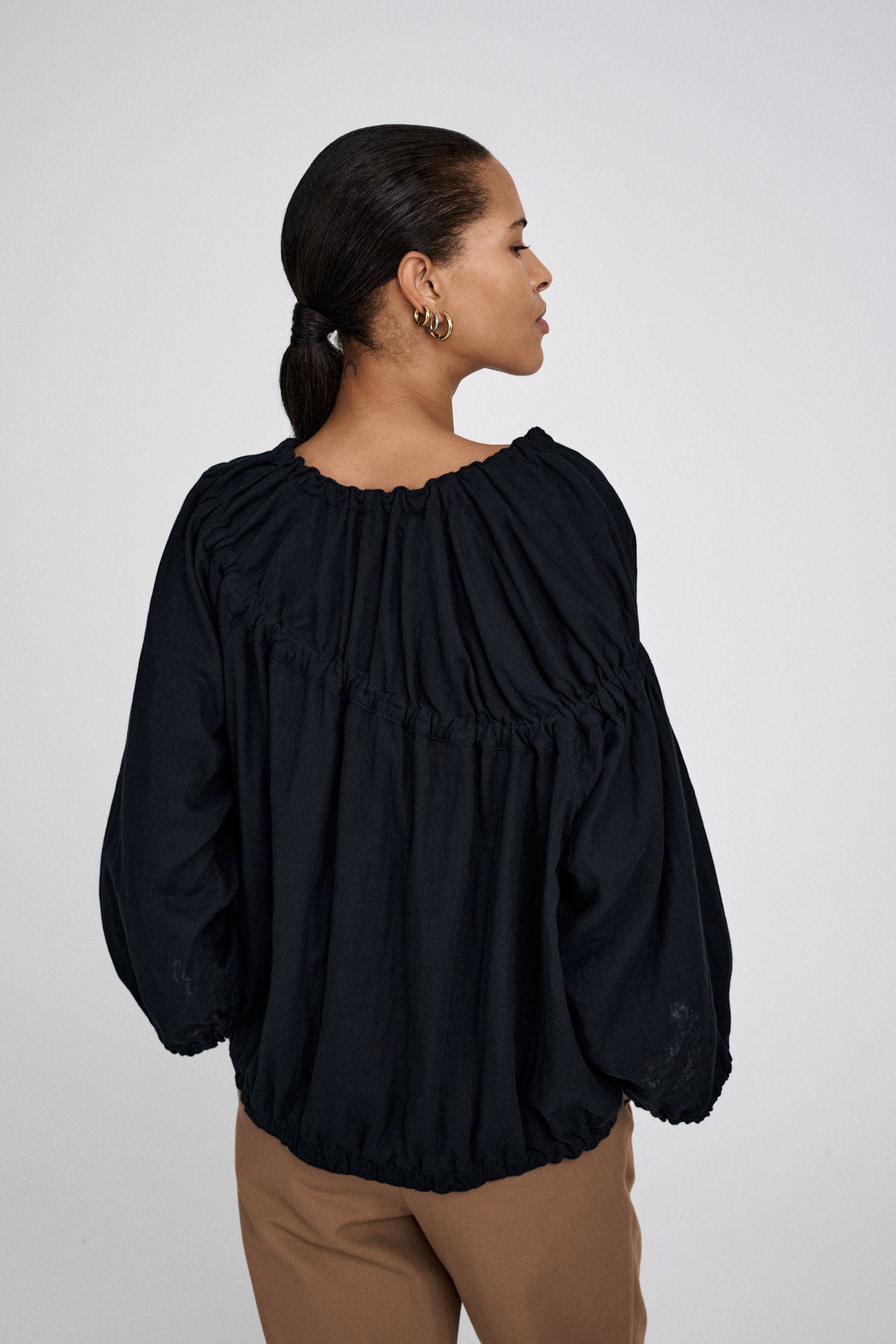 Lotte - Cotton dbl elasticated top I White