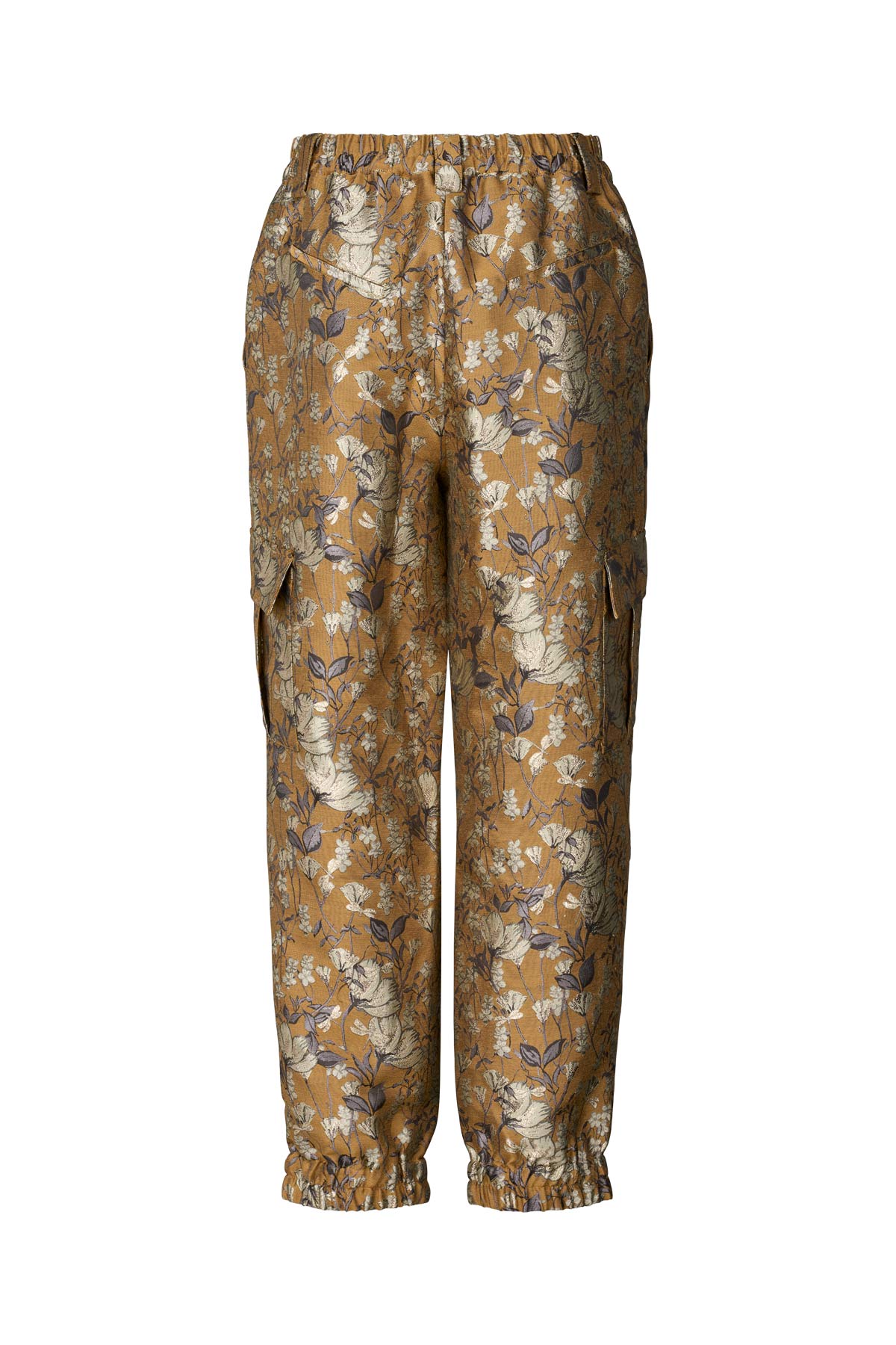 Achola - Ottoman jacquard cargo pants I Golden combo