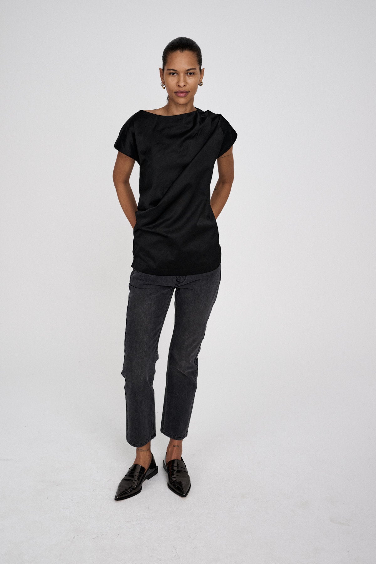Cigga - Cotton fusion top I Pirate black