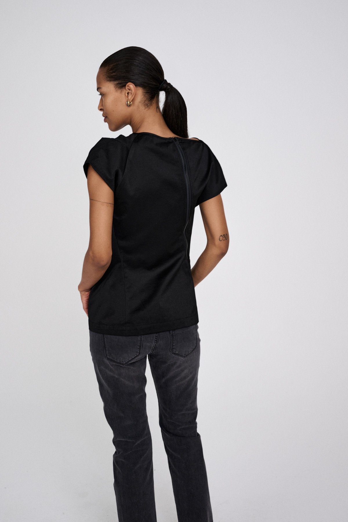 Cigga - Cotton fusion top I Pirate black