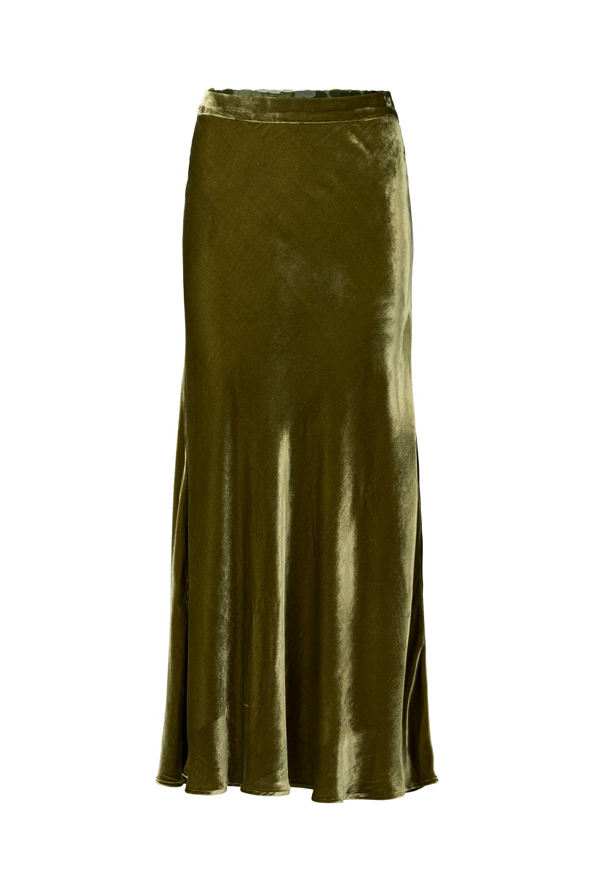 Ellery - Velvet bias skirt I Olive
