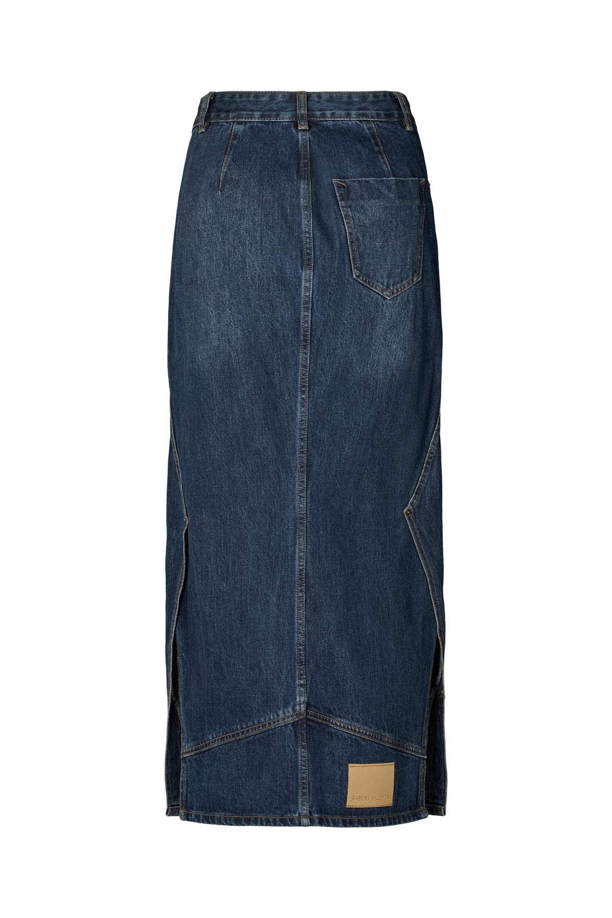 Joella - Patchwork denim skirt I Dark washed indigo