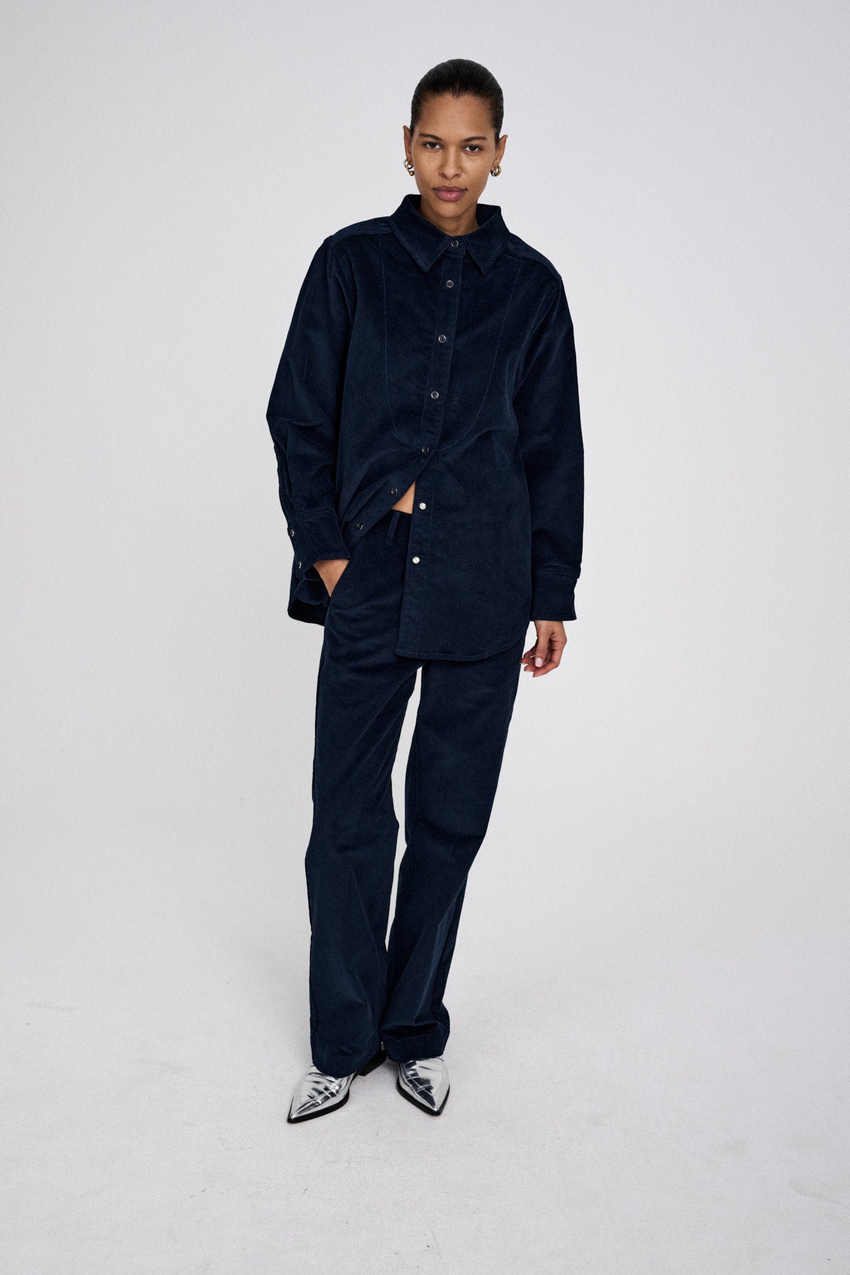 Paia - Baby corduroy shirt I Navy