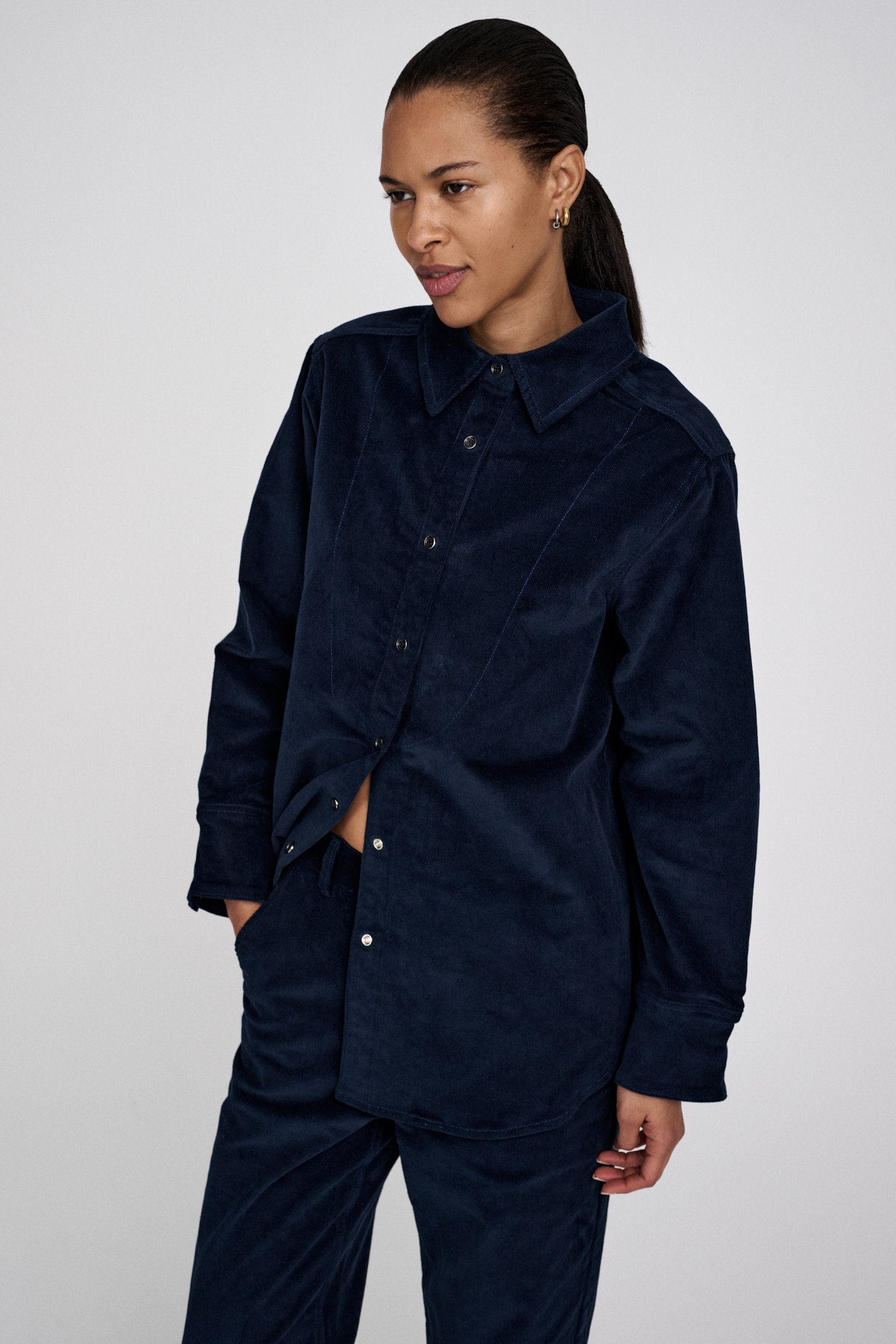 Paia - Baby corduroy shirt I Navy