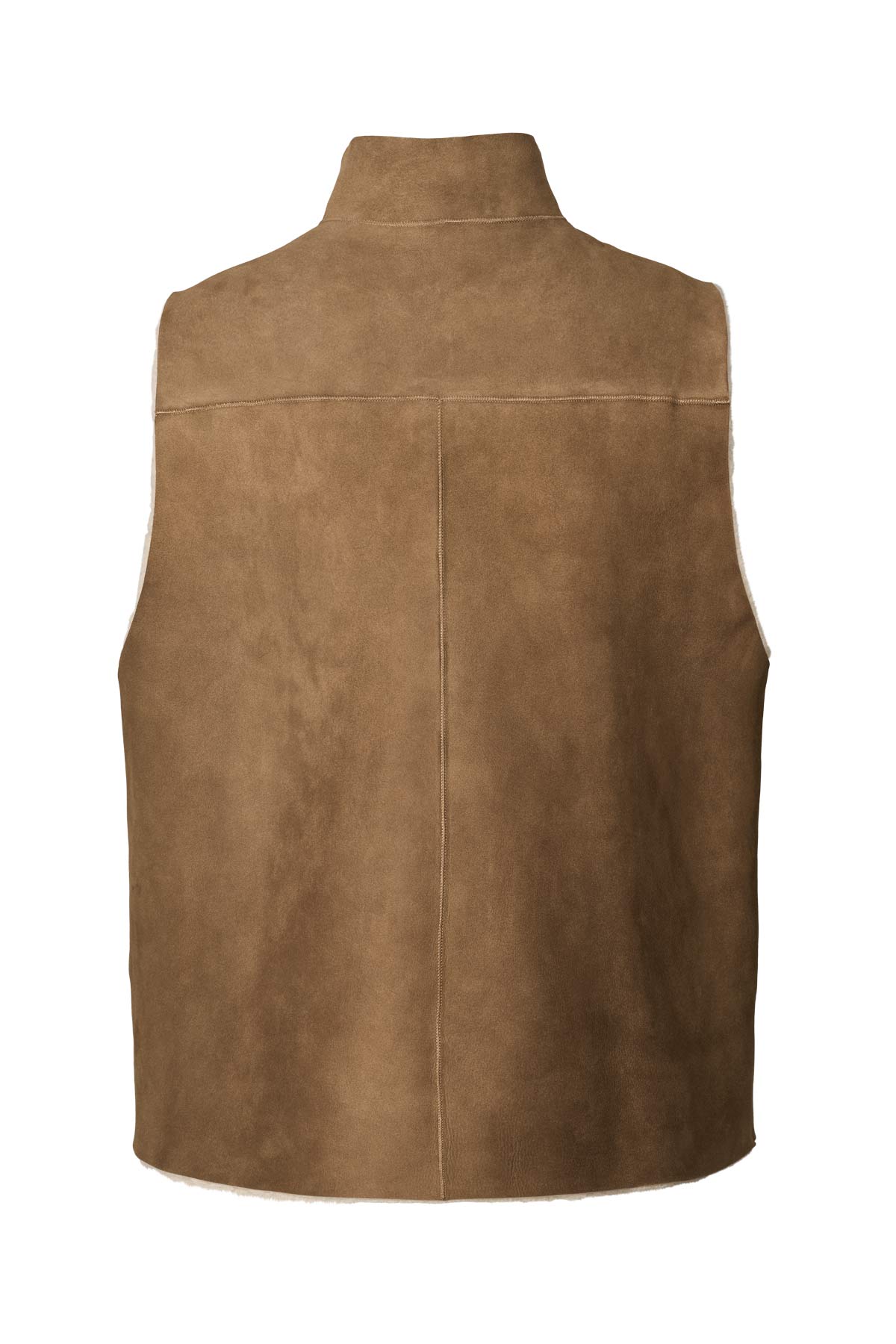 Channe - Shearling vest I Dark brown natural combo