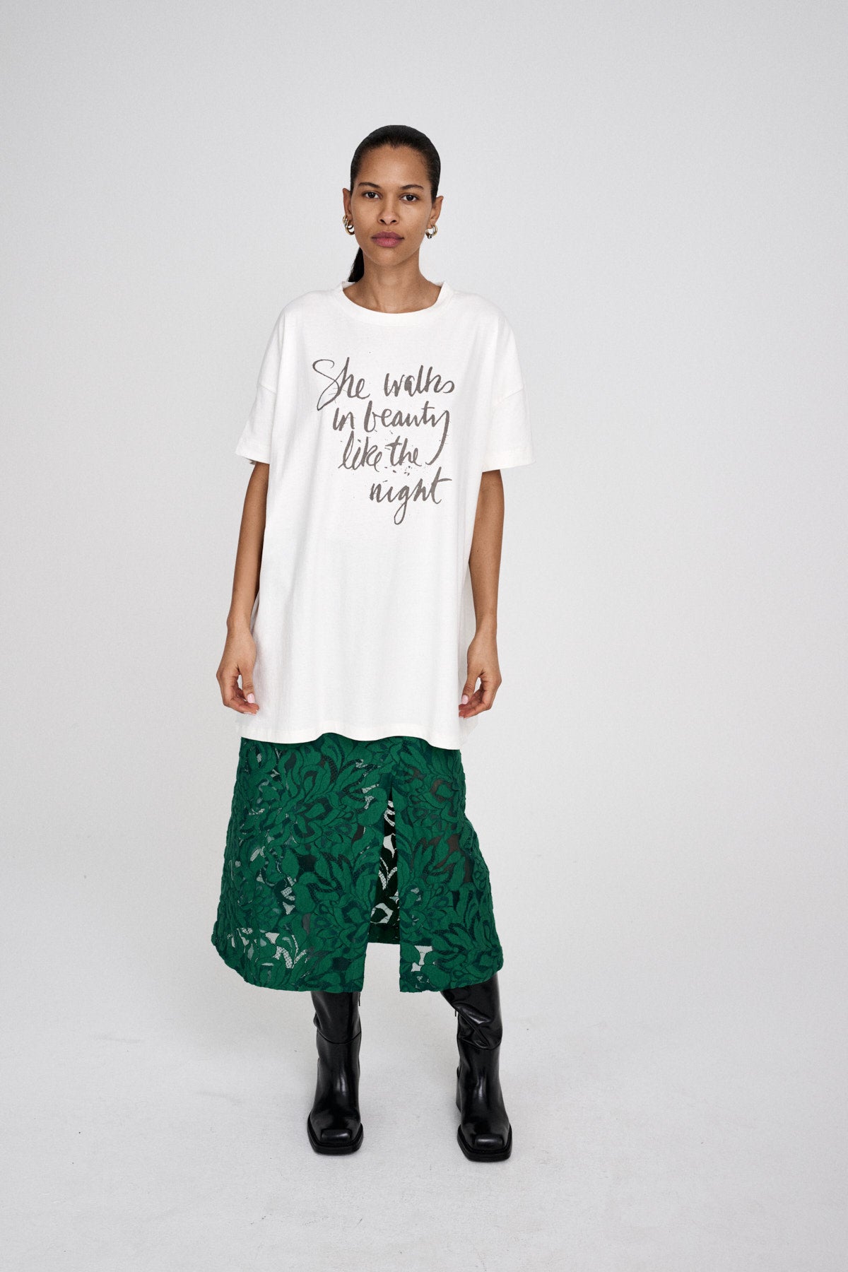 Fauna - Orchid lace skirt I Verdant green