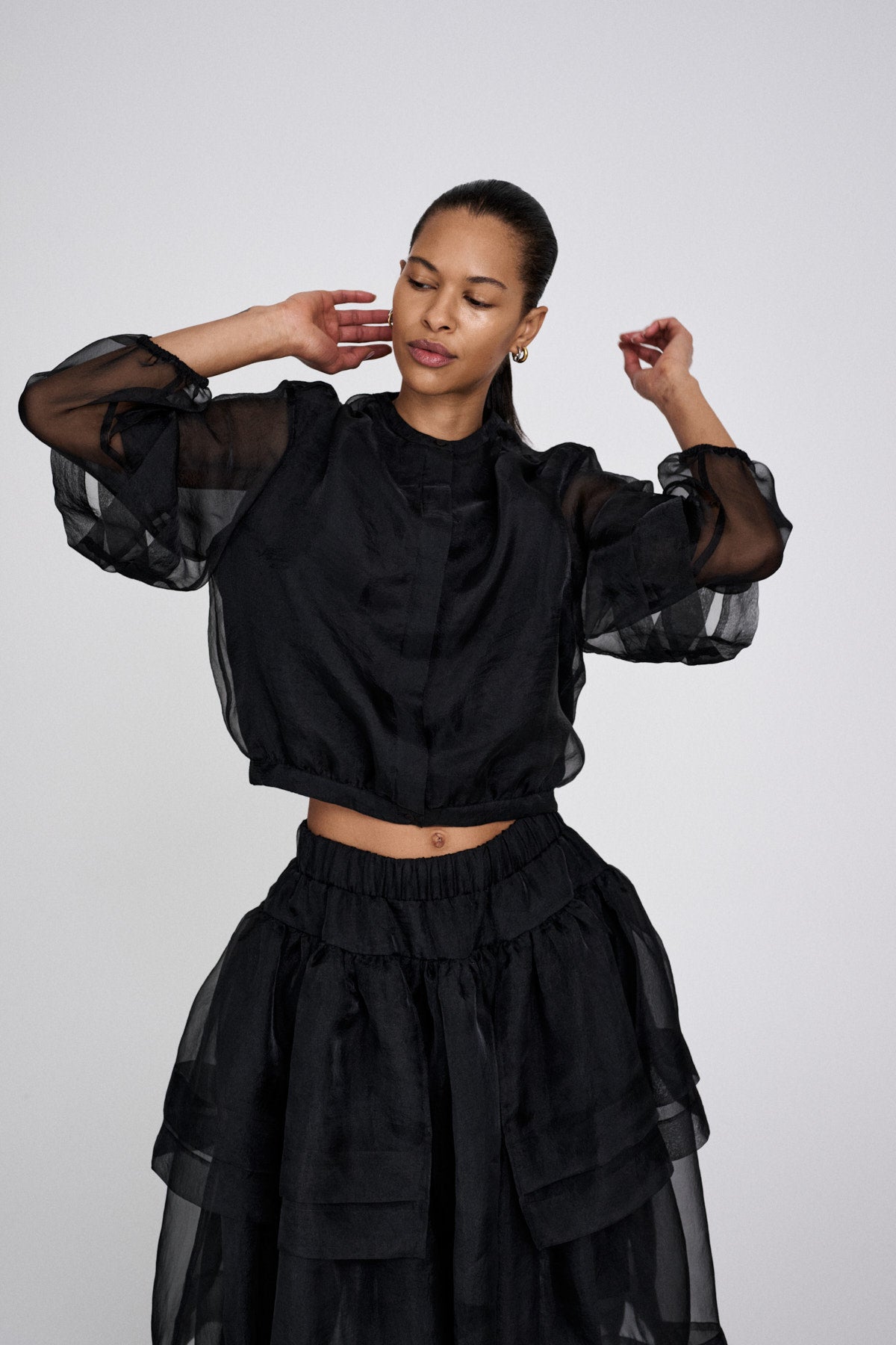 Falka - Organza layer skirt I Black