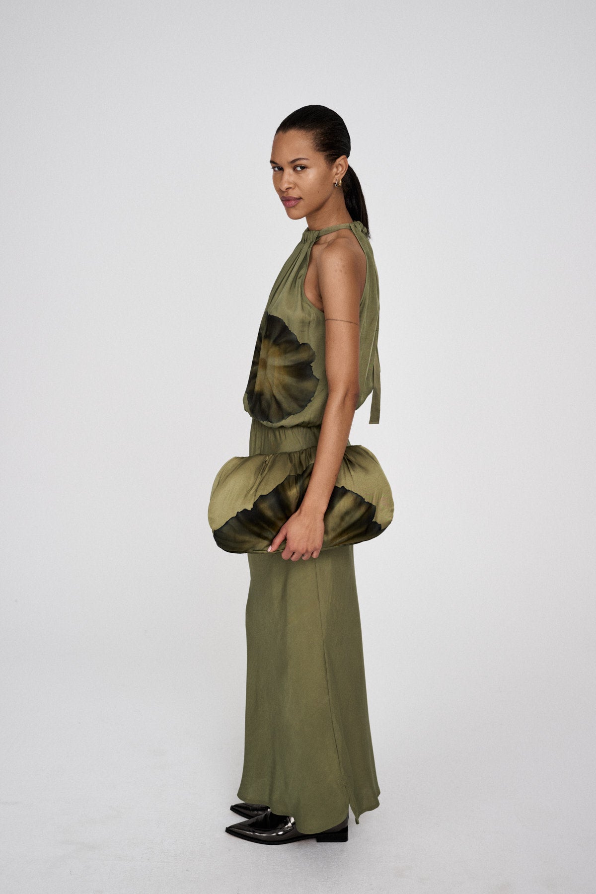 Chanette - Bloom halter dress I Hazelnut combo