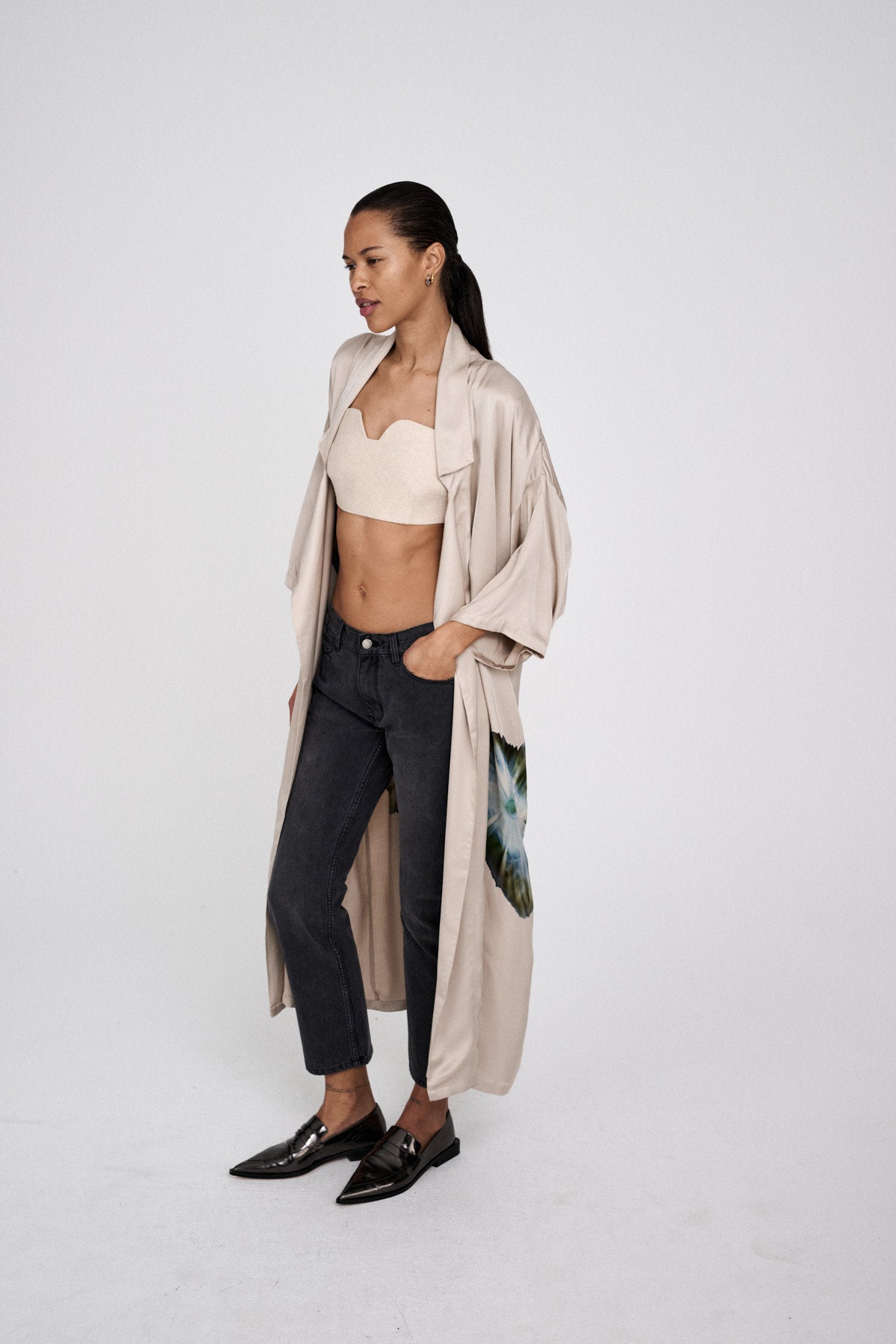 Aysha - Bloom kimono jacket I Powder combo