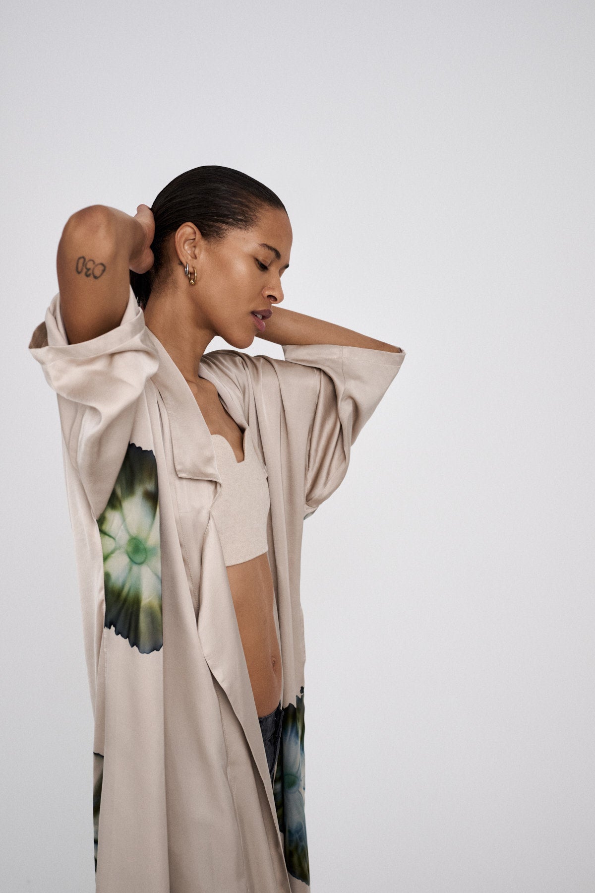 Aysha - Bloom kimono jacket I Powder combo