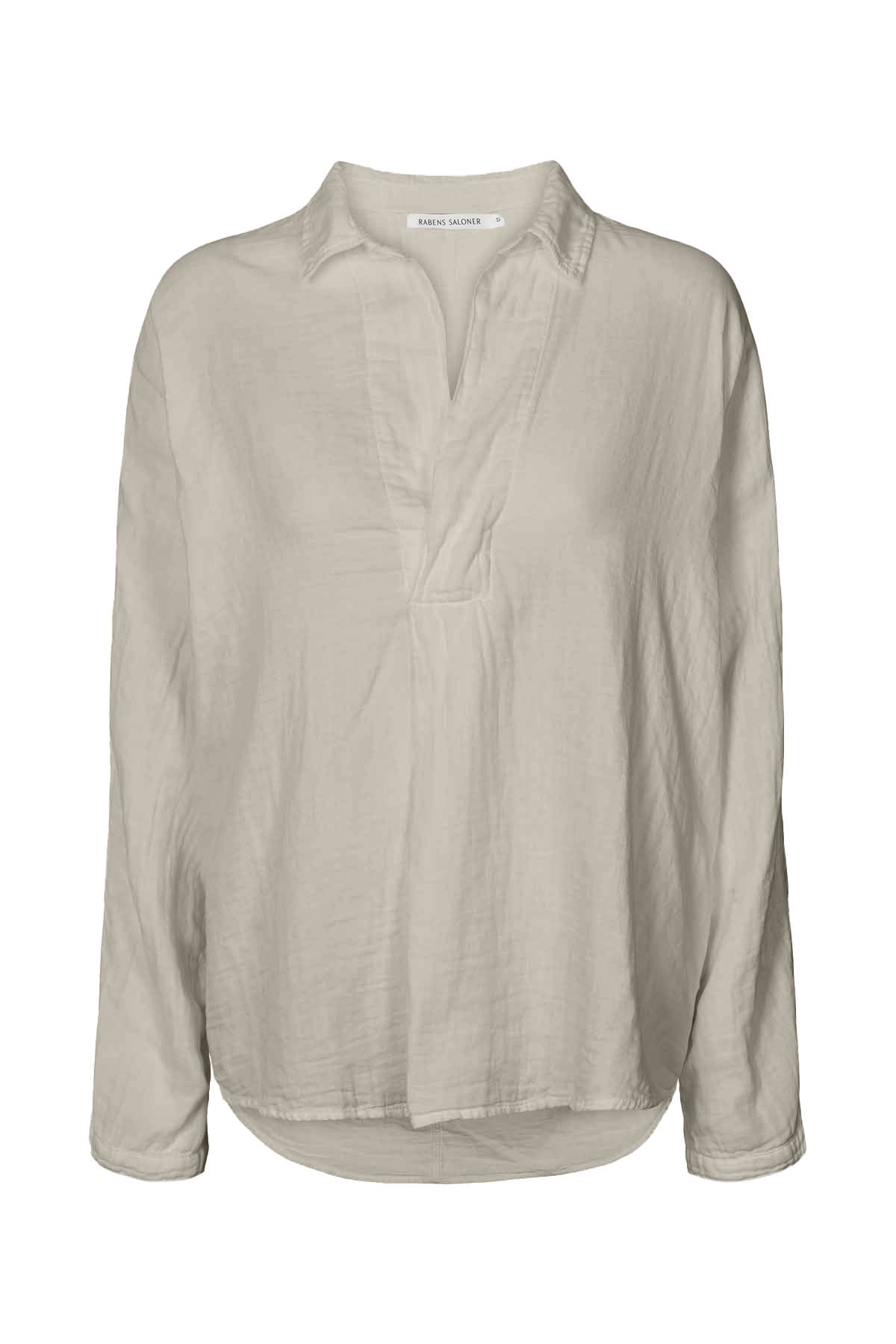 Jojo - Cotton double elbow patch shirt I Light sage