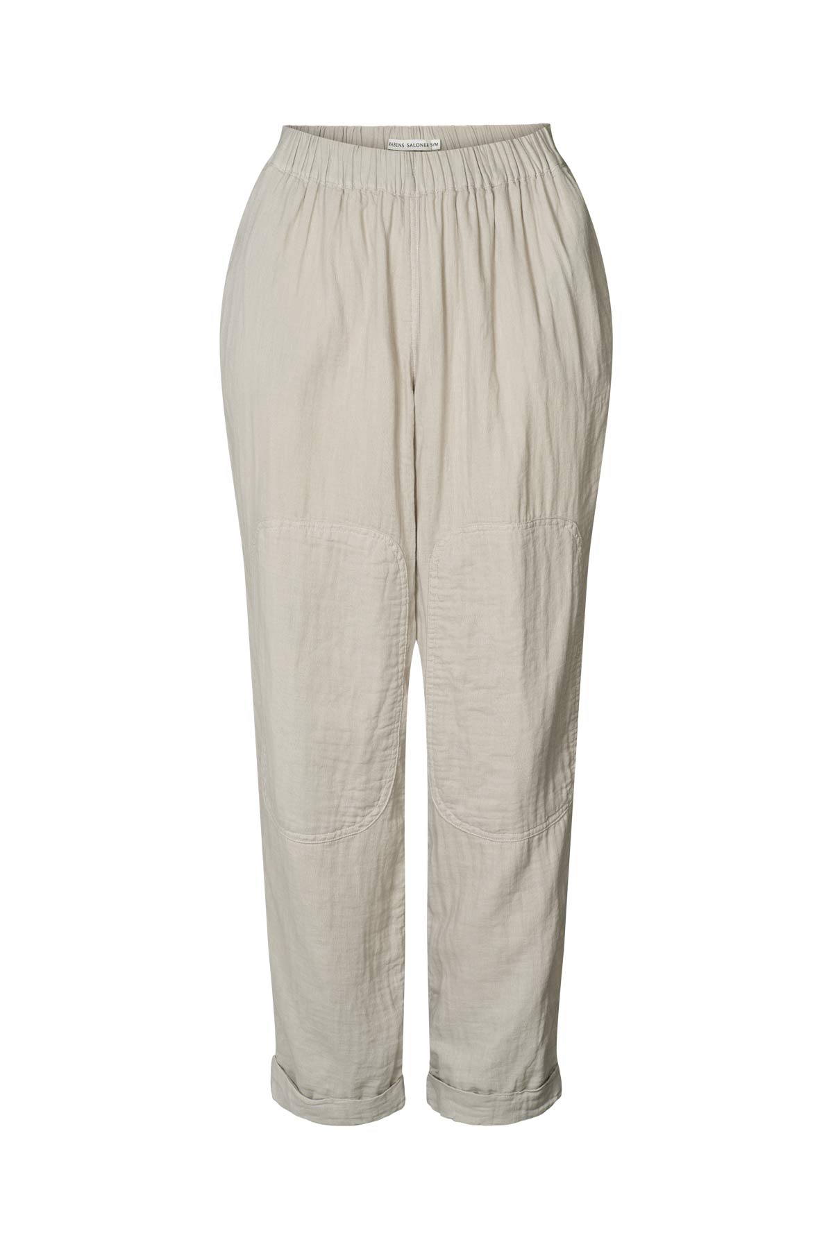 Johanne - Cotton double knee patch pants I Light sage