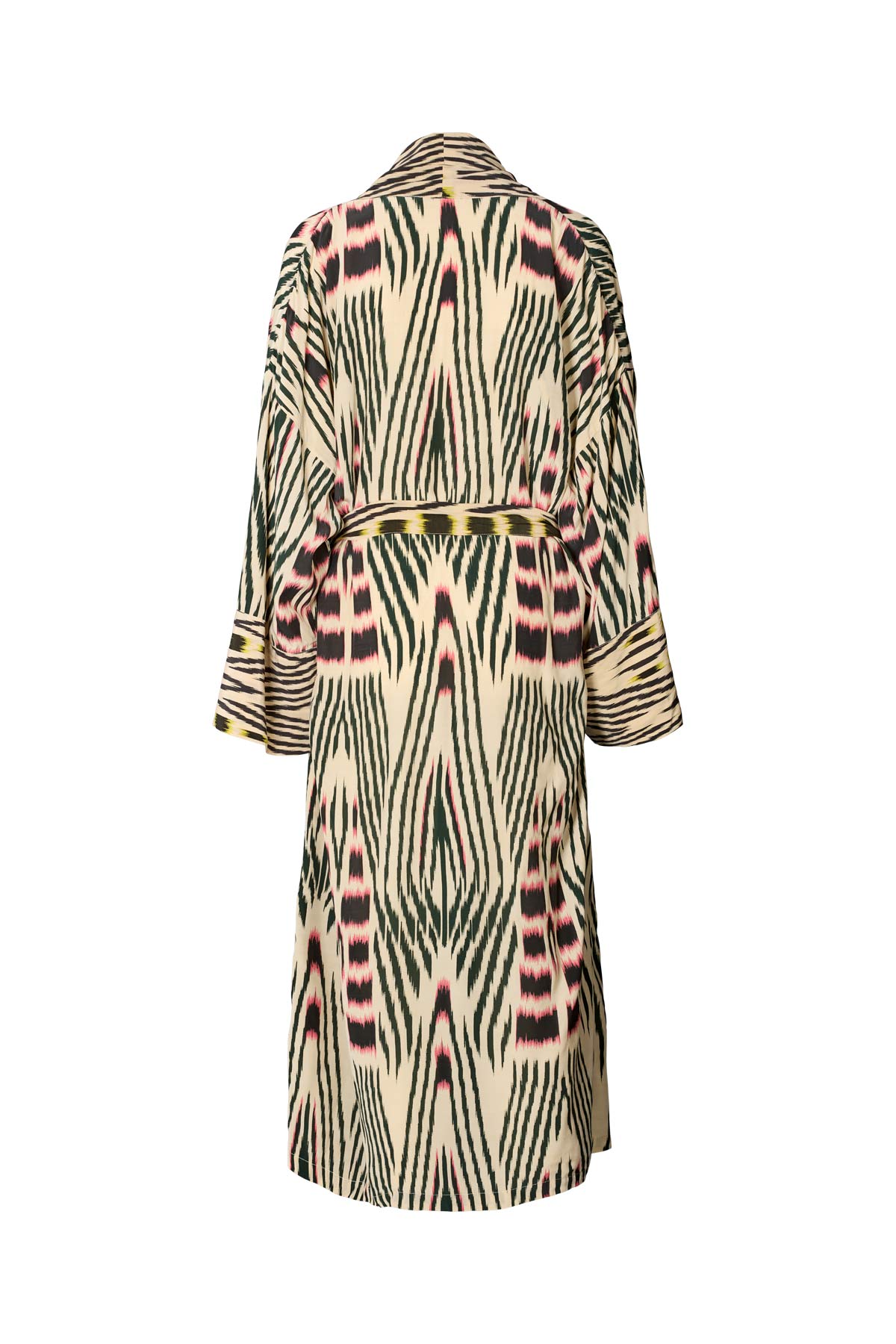 Sunita - Ikat combo robe dress I Forest pink sand & citrus combo