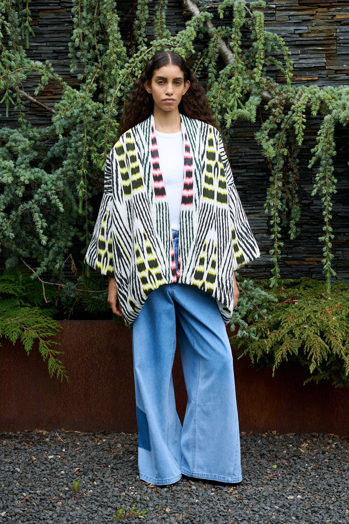 Abba - Ikat combo padded kimono I Forest pink sand & citrus combo