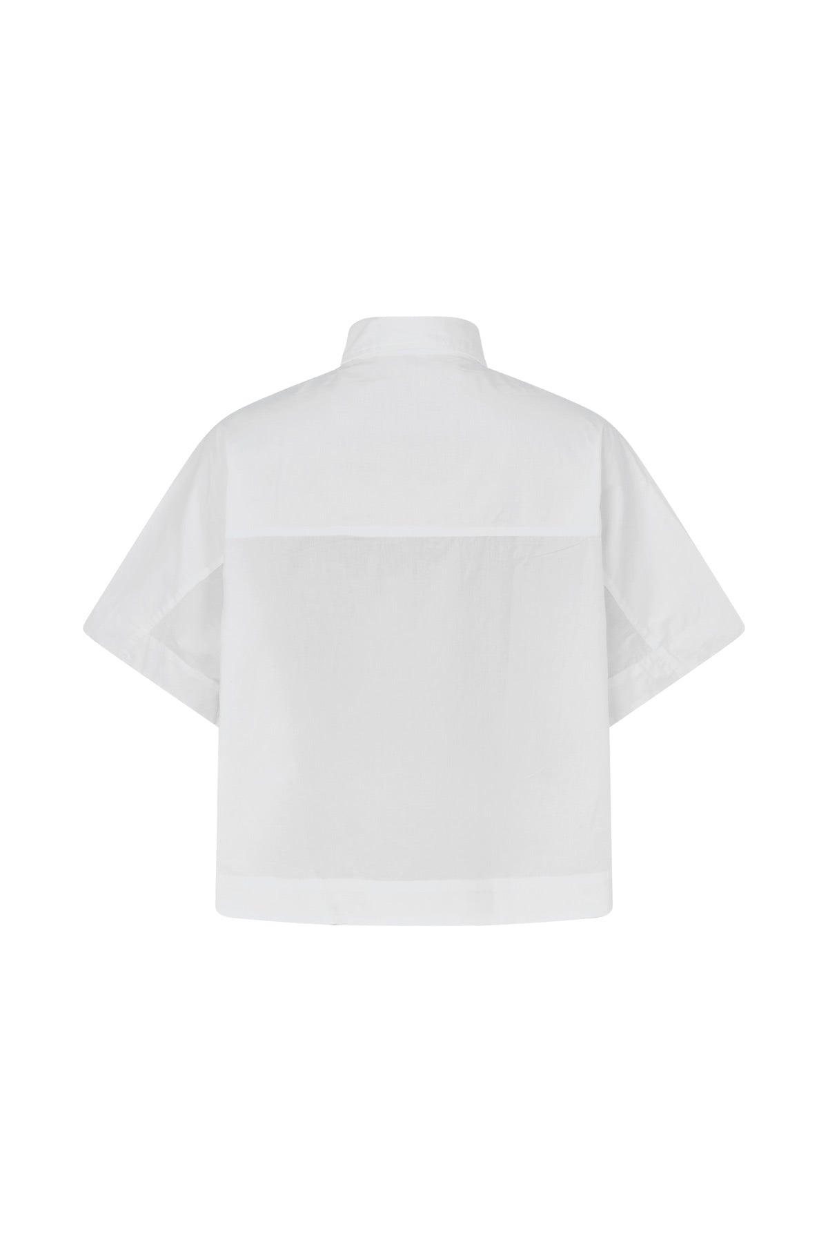 Berte - Poplin curved hem shirt I White