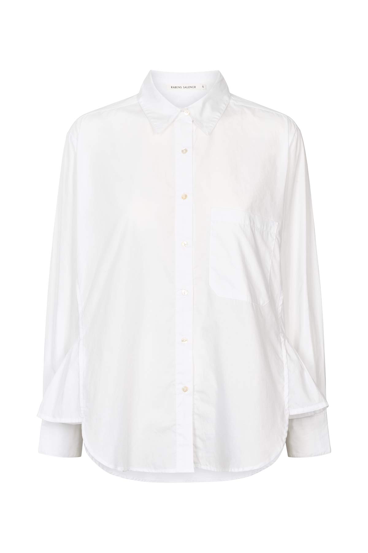 Djana - Poplin side gather shirt I White