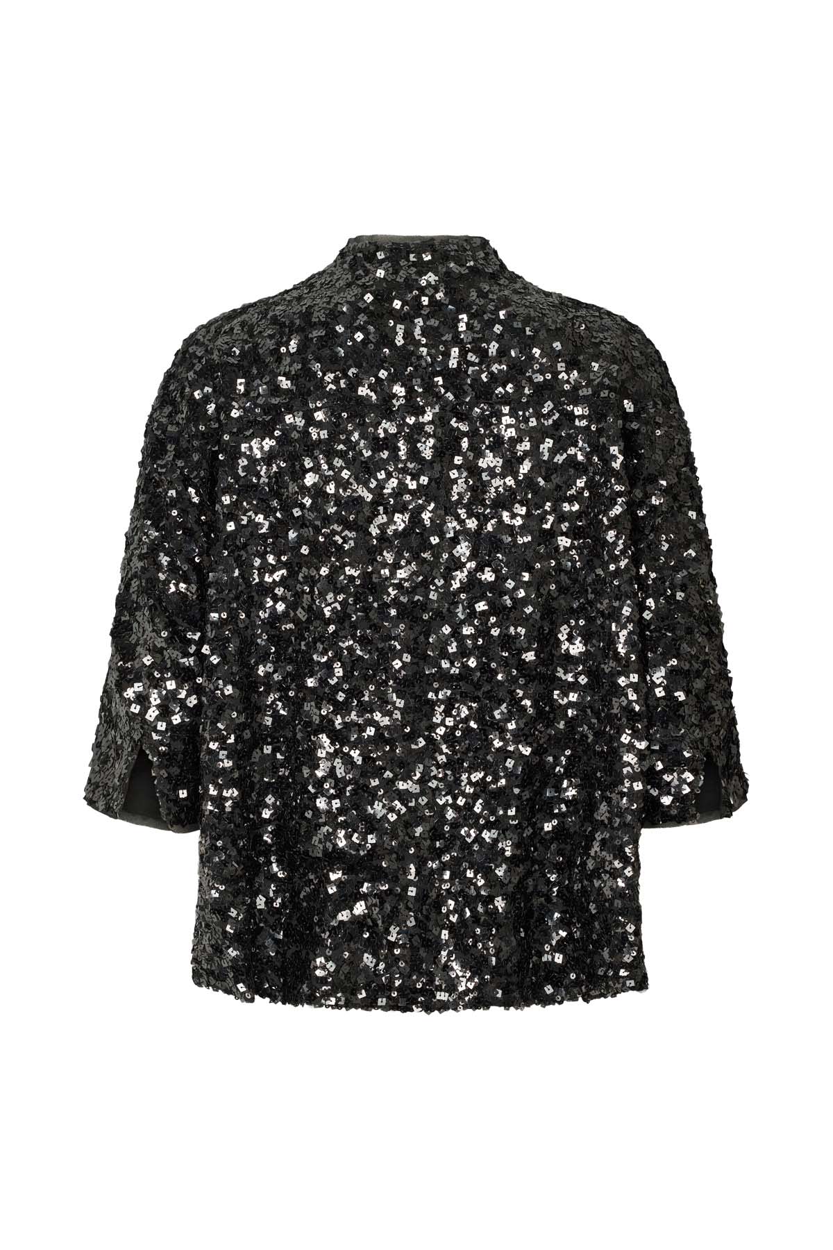 Babara - Sequin shirt jacket I Black