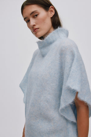 Asna - Superlight knit tunic top I Ice blue