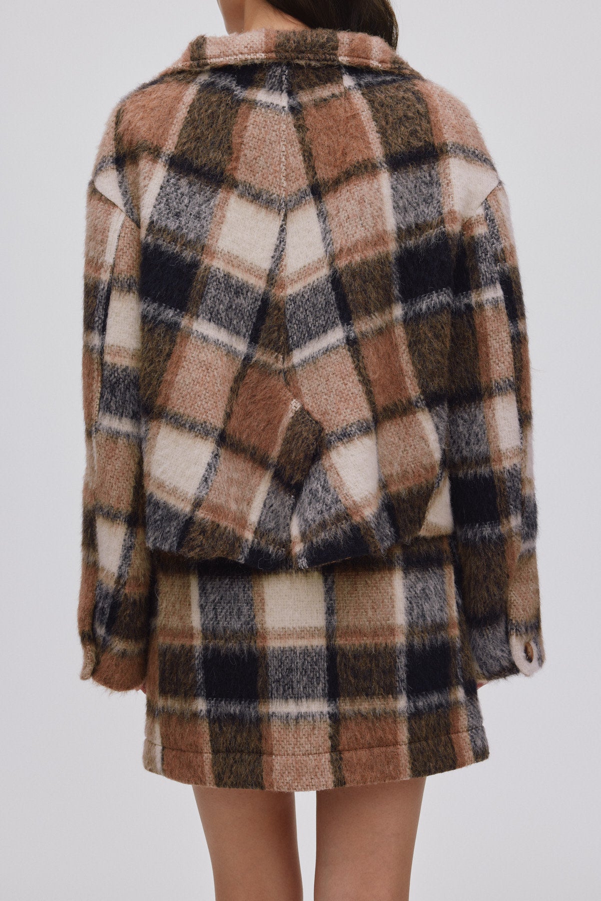 Olympia - Jumbo check short skirt I Brown check