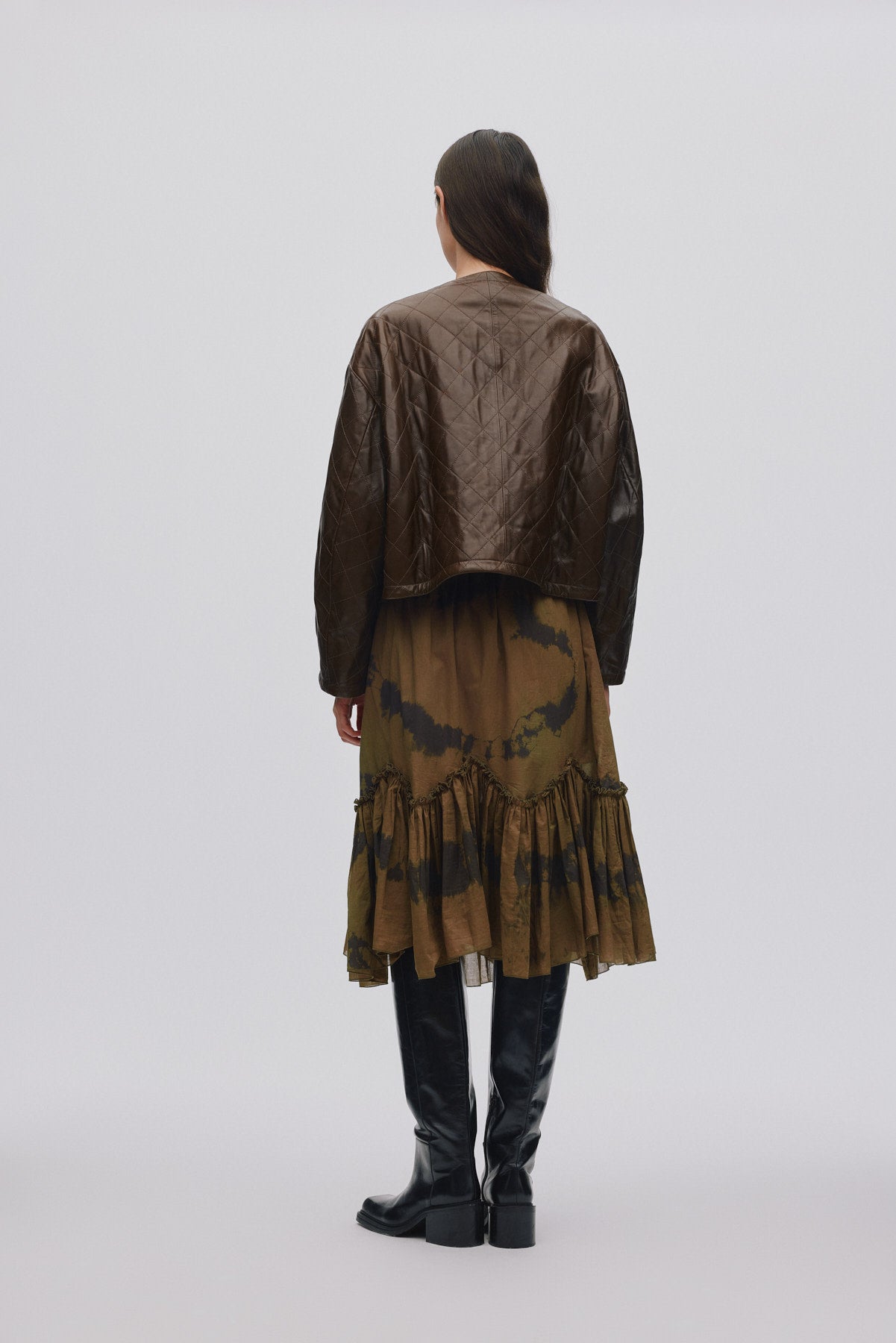 Berra - Quilted leather jacket I Olive