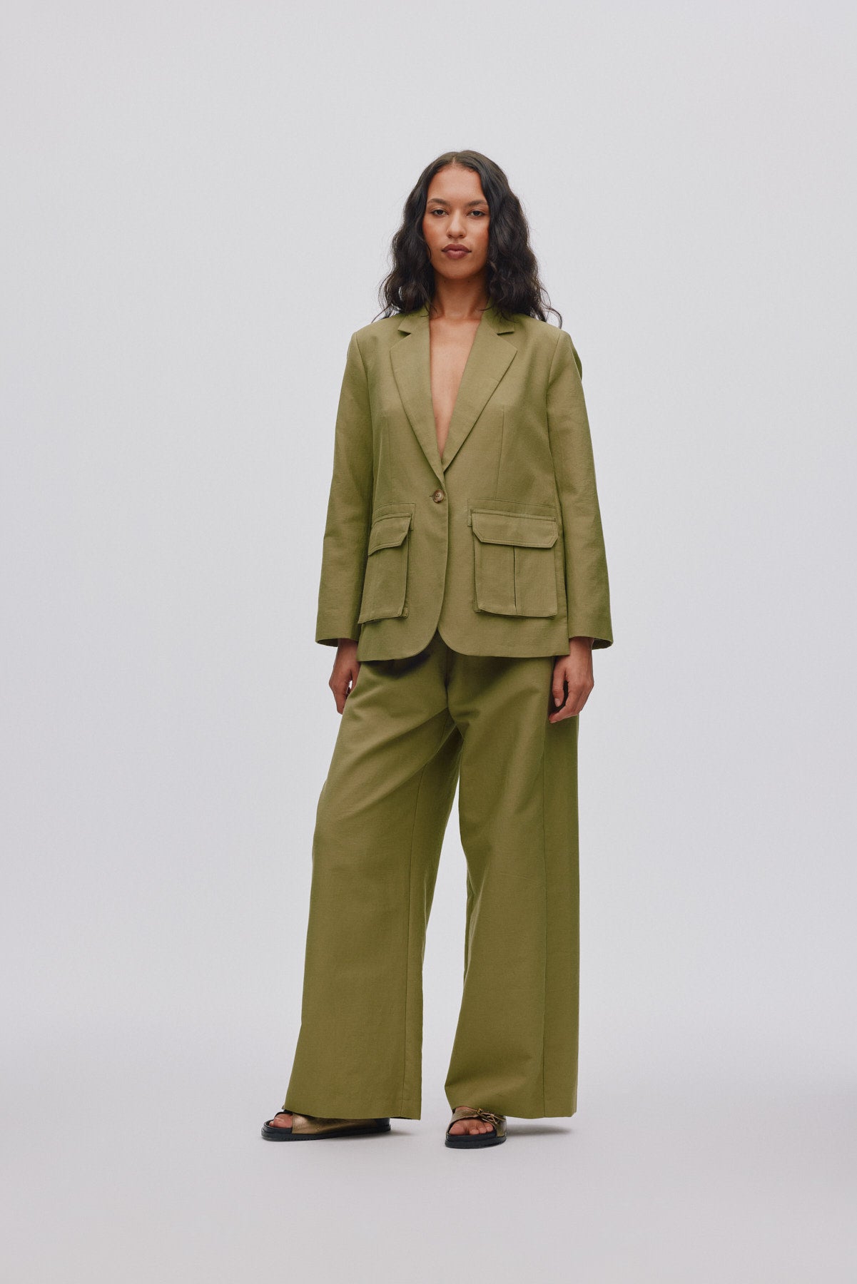 Everdeen - Soft tailoring relaxed pants I Pale Khaki